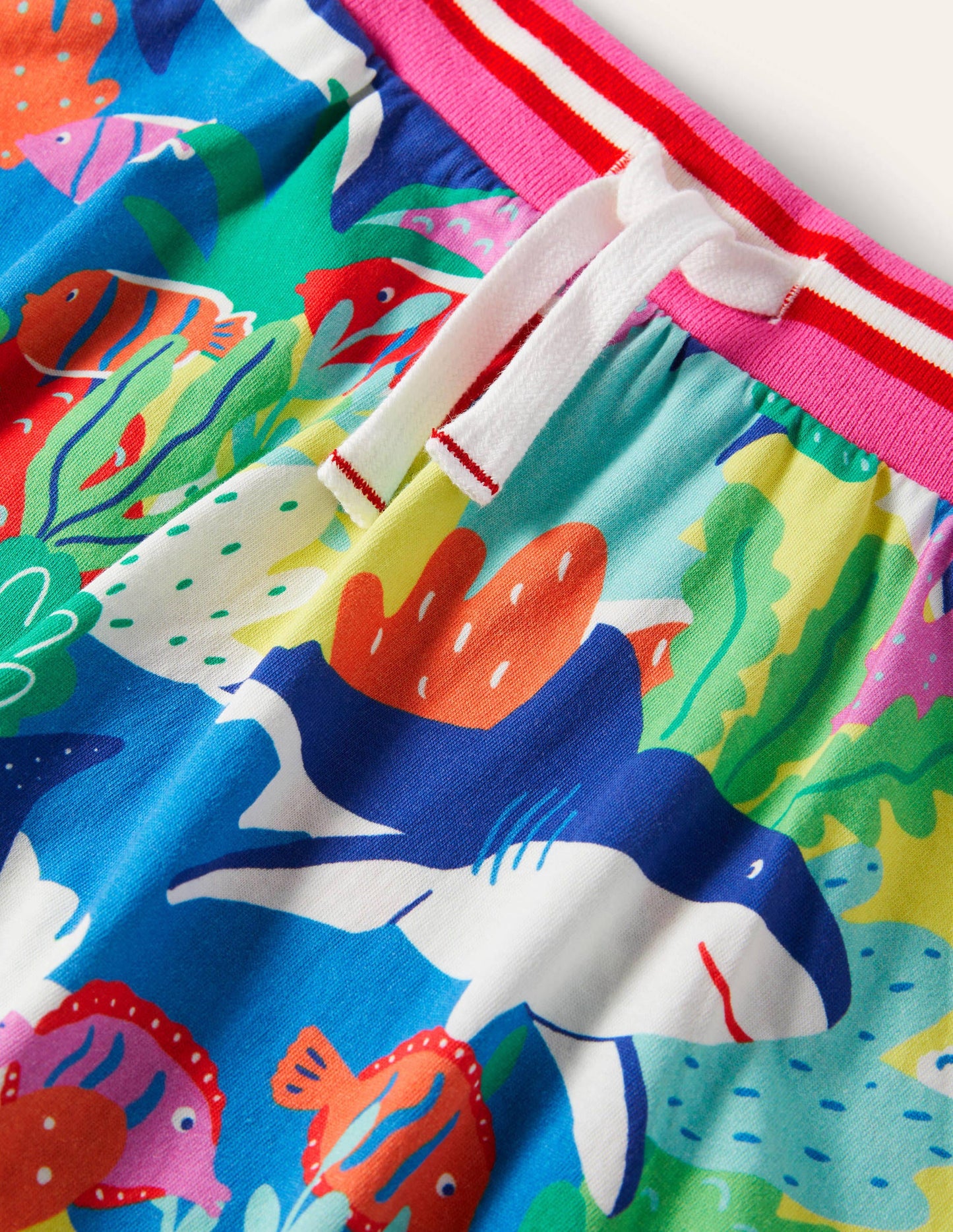 Jupe-short imprimée en jersey-Récif arc-en-ciel multi