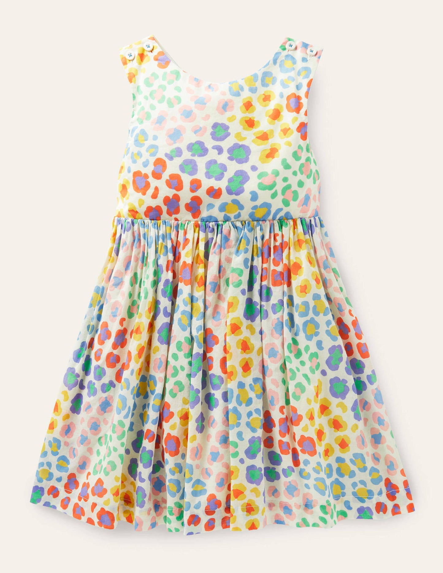 Kleid mit überkreuzten Rückenträgern-Bunt, Leopardenmuster