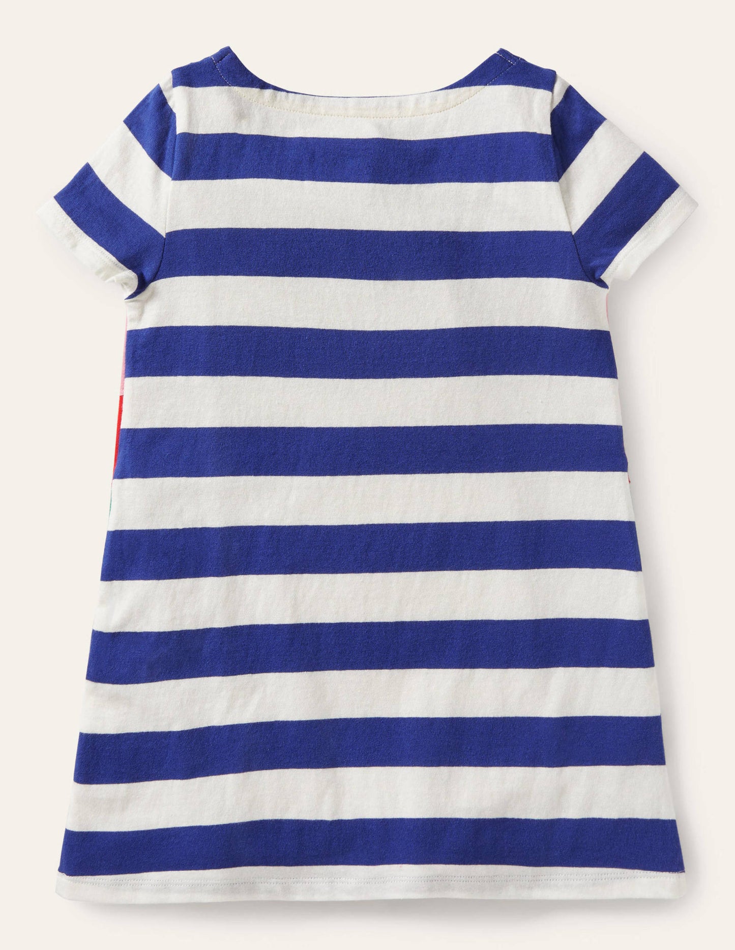 Kurzärmlige Tunika mit Applikation-Wellenblau/Naturweiß, Seepferdchen