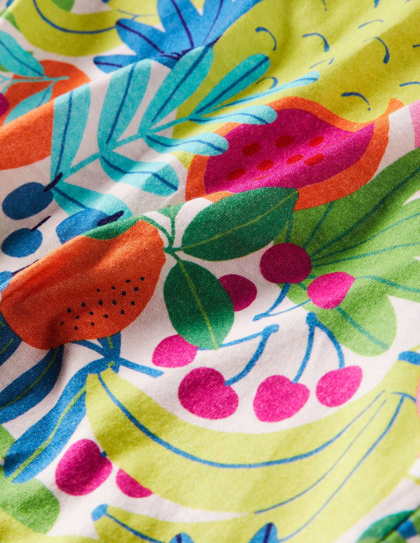 T-shirt noué sur le devant-Motif Tropical Fruit multi