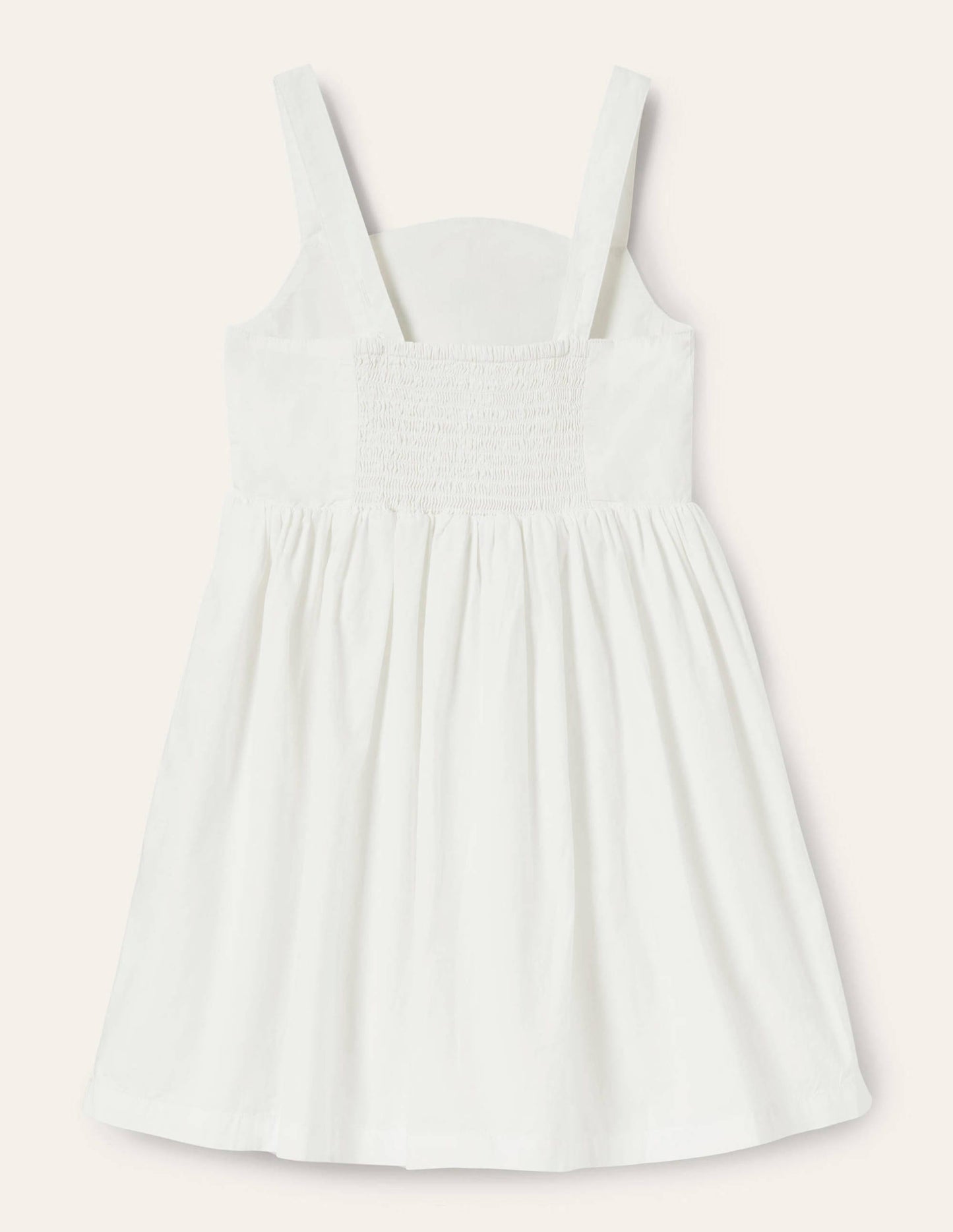 Kleid mit Pfau-Applikation-Naturweiß