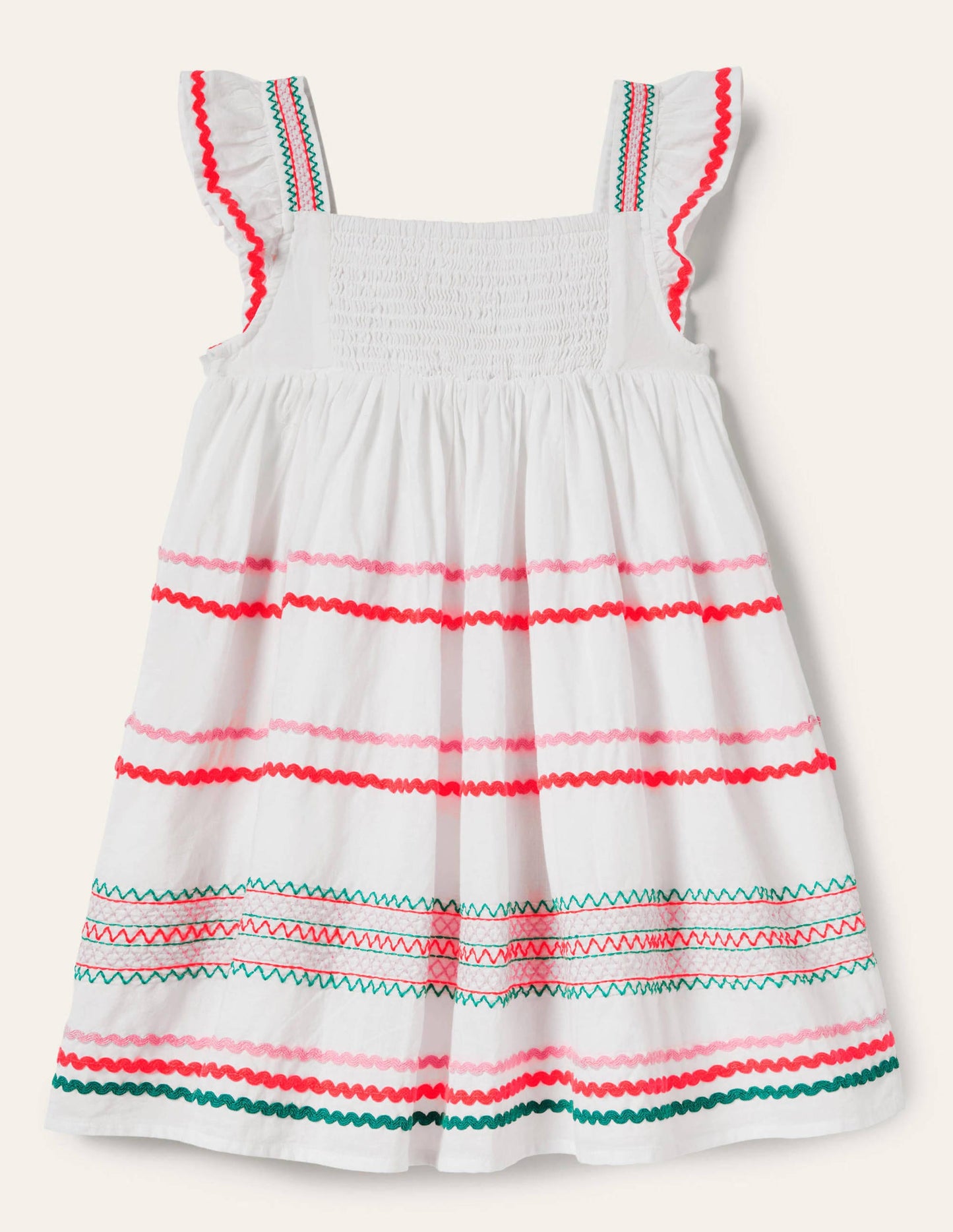 Hängerkleid mit Stickerei-Weiß