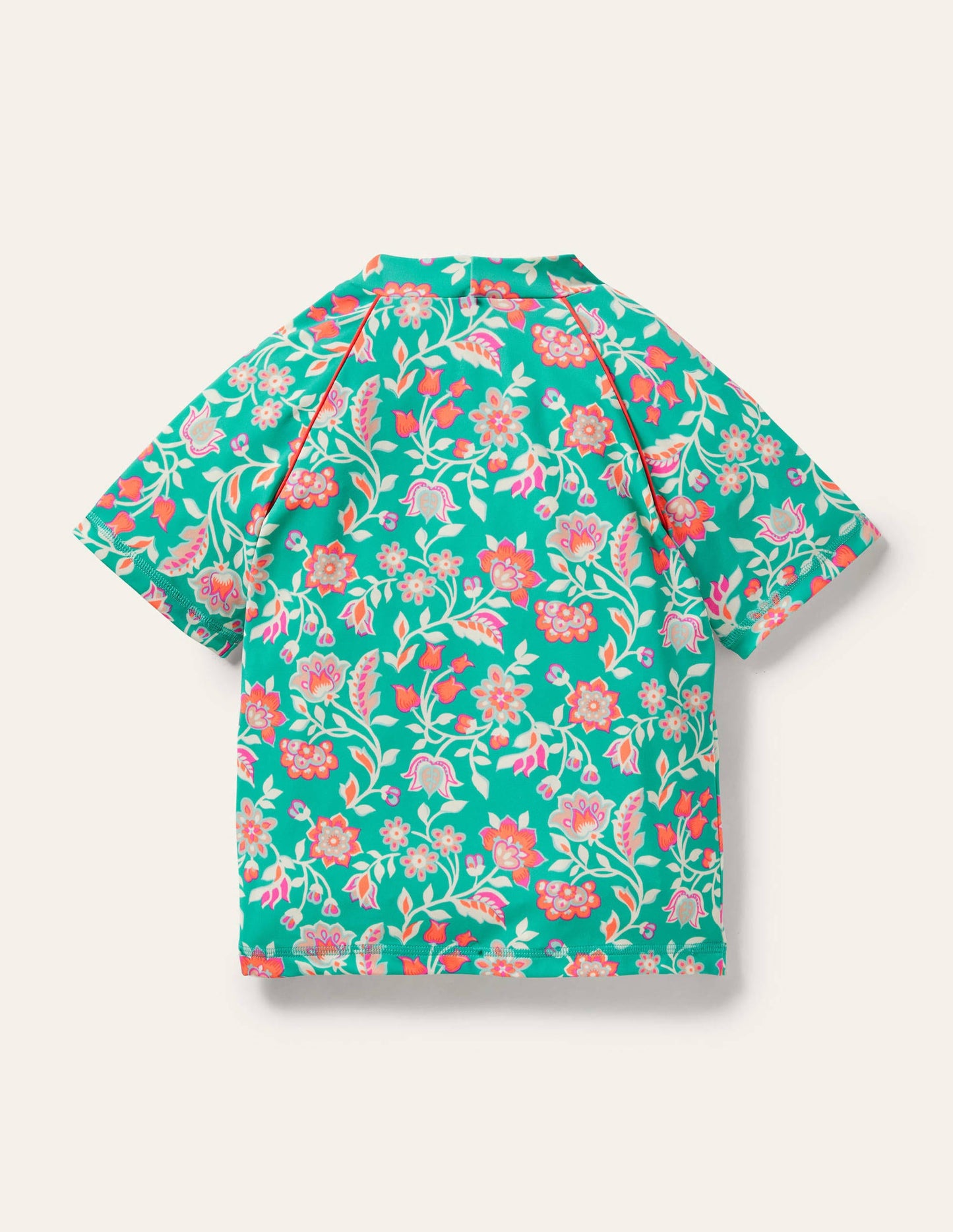 Badeshirt mit kurzen Ärmeln-Tropisches Grün, Paisleymuster