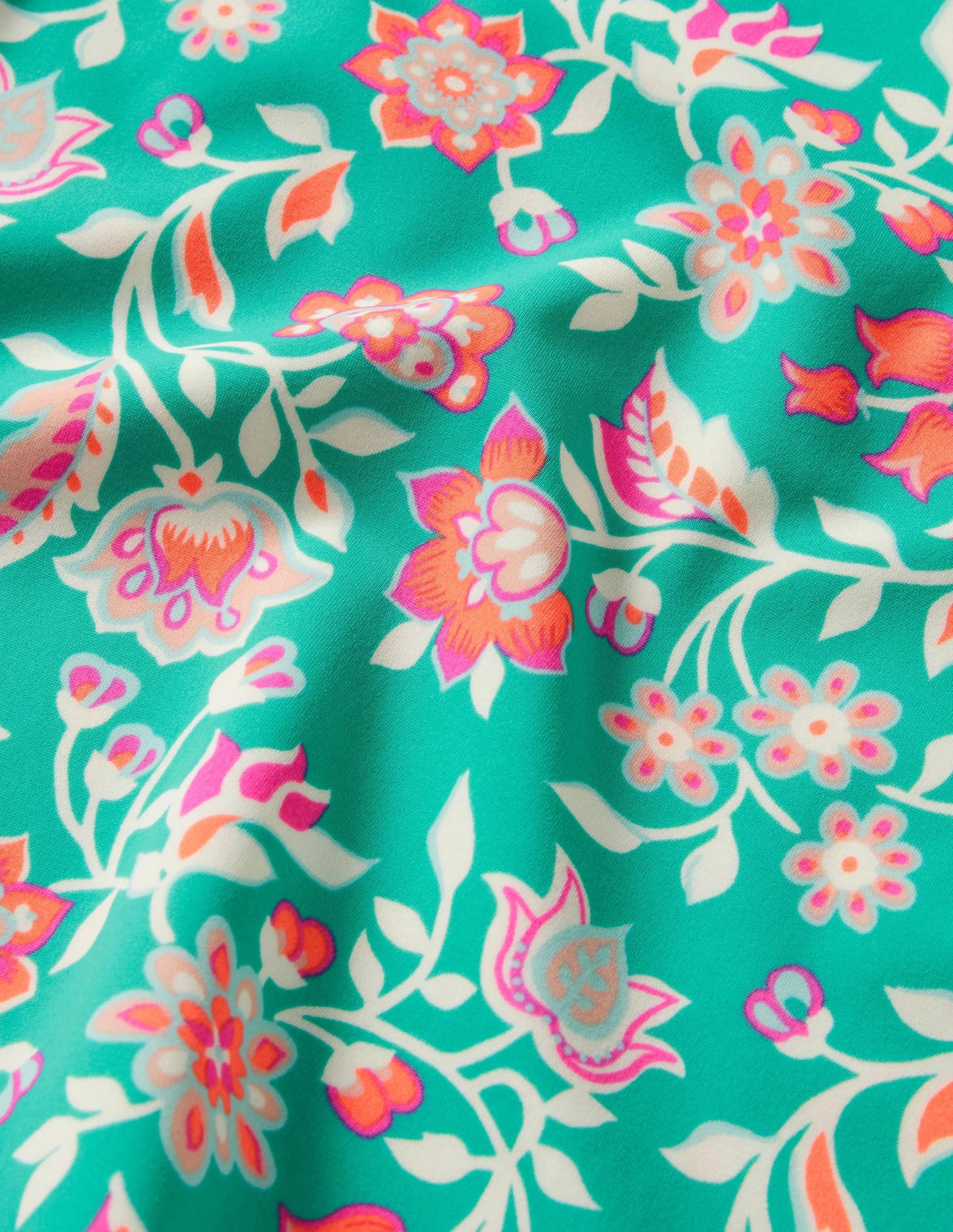 Badeshirt mit kurzen Ärmeln-Tropisches Grün, Paisleymuster