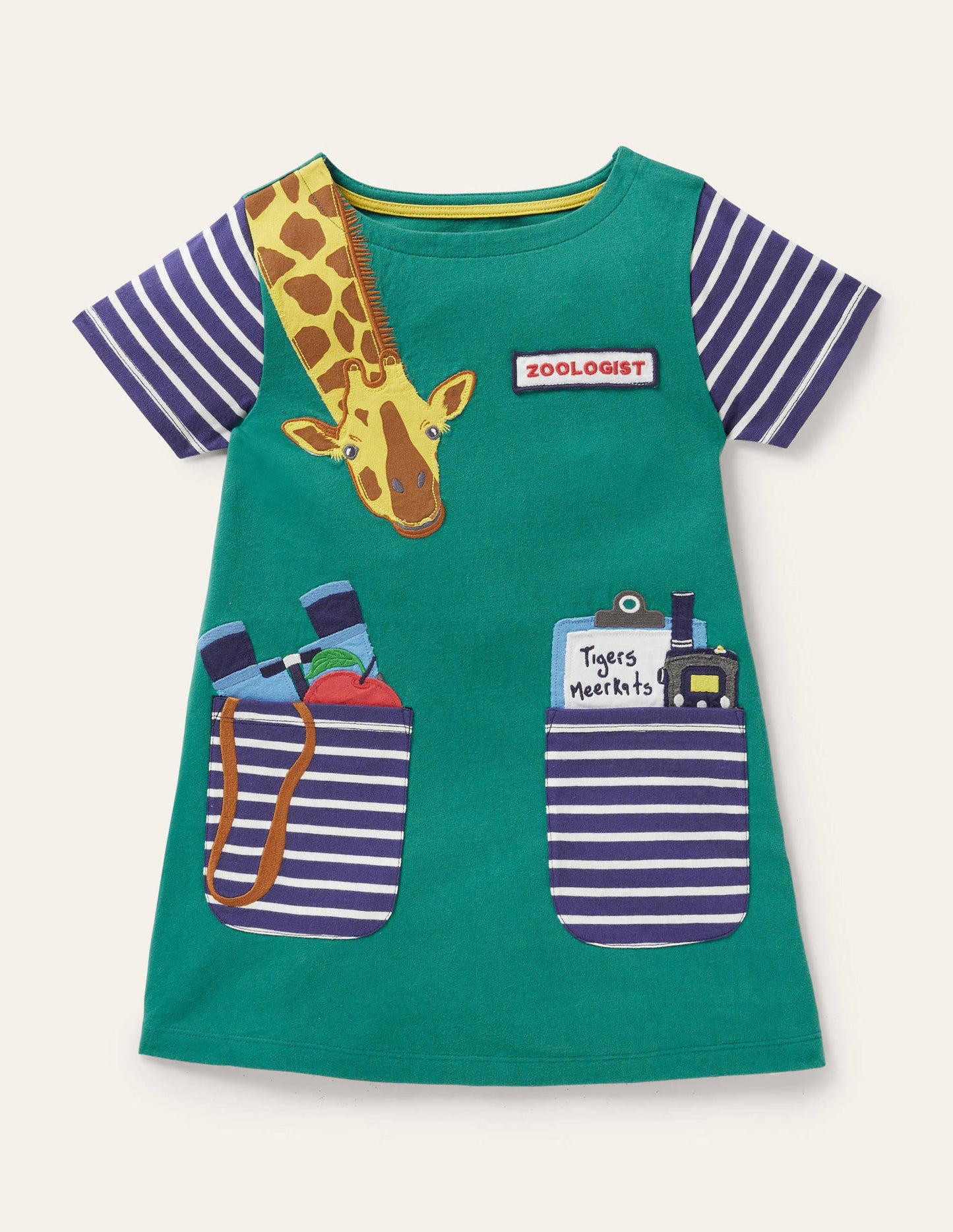 Tunika mit originellen Taschen-Sardiniengrün, Giraffe