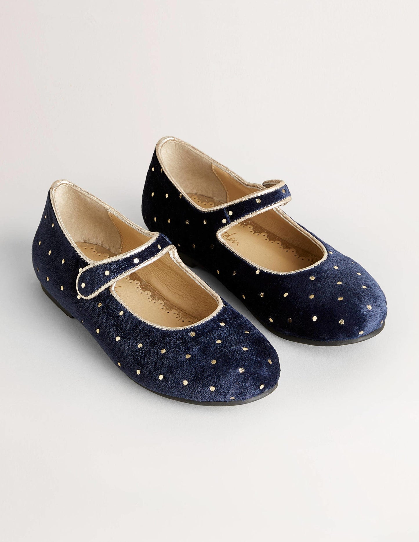 Party-Spangenschuhe-Navy, Getupft