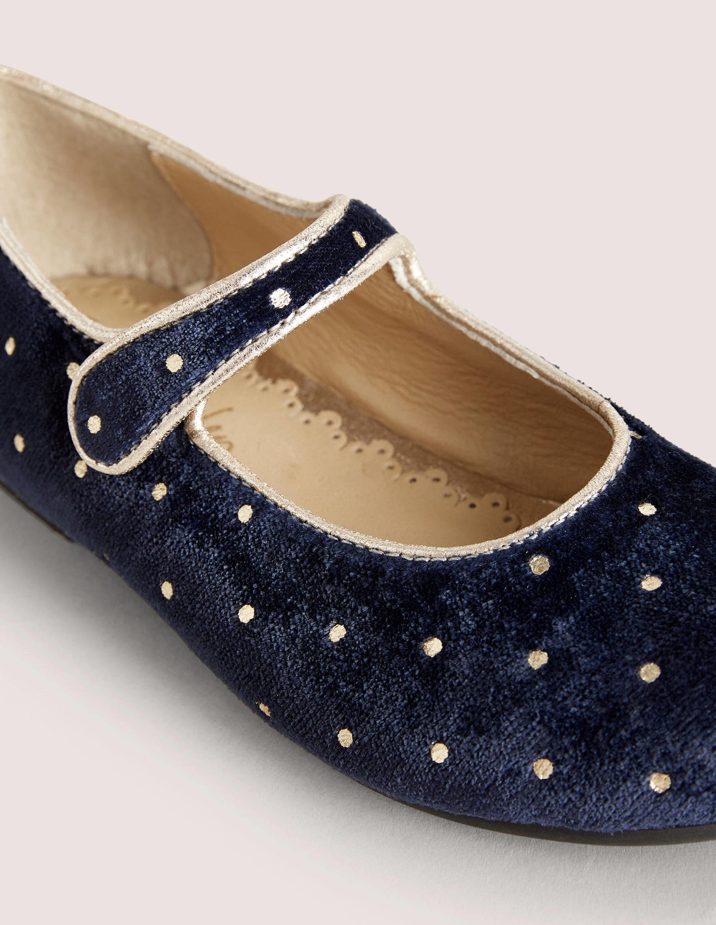 Party-Spangenschuhe-Navy, Getupft