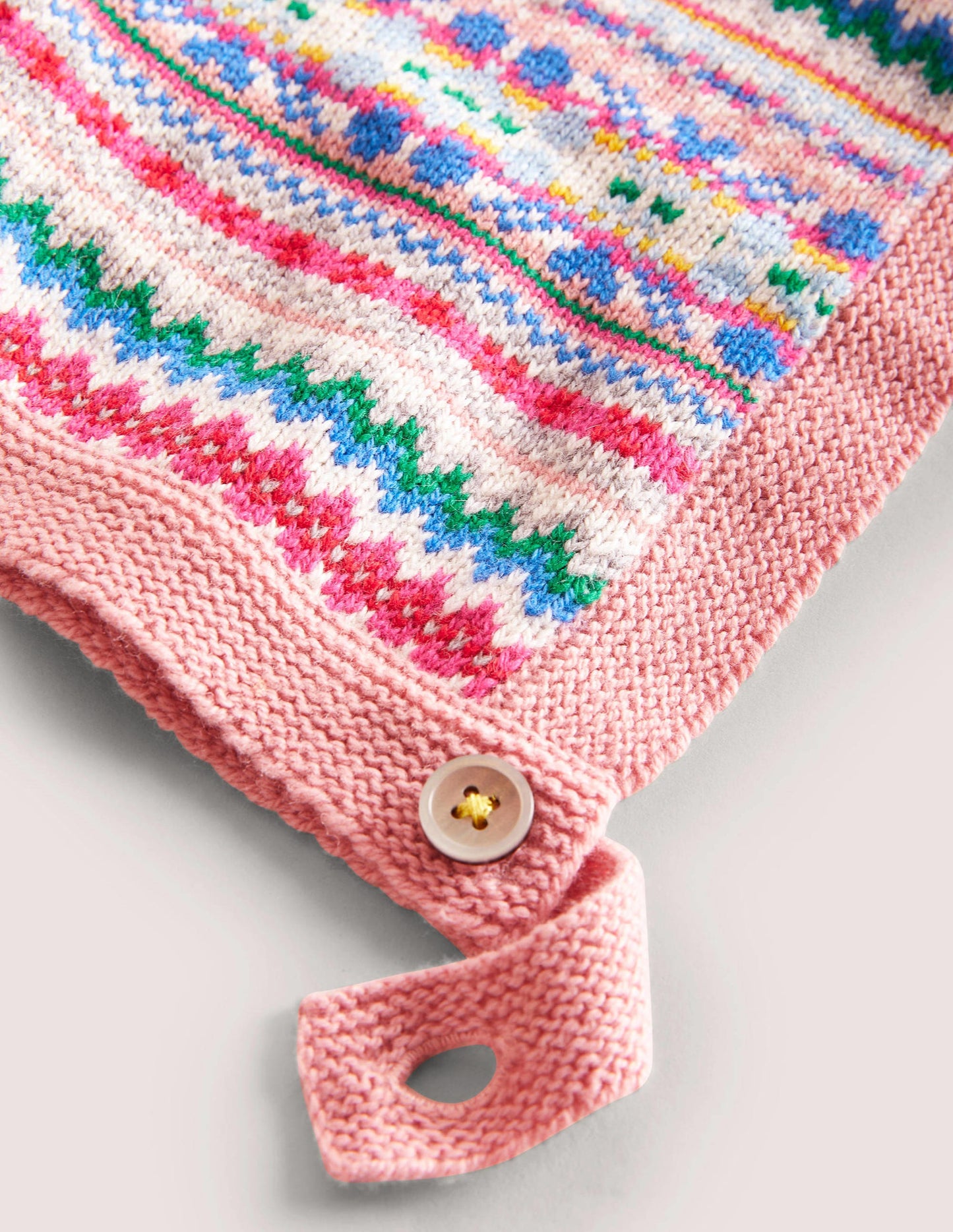 Bonnet en maille motif jacquard-Multi