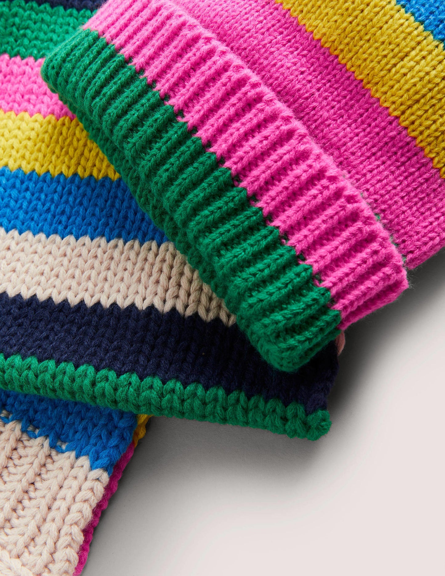 3-teiliges Strickset-Regenbogenfarben, Gestreift