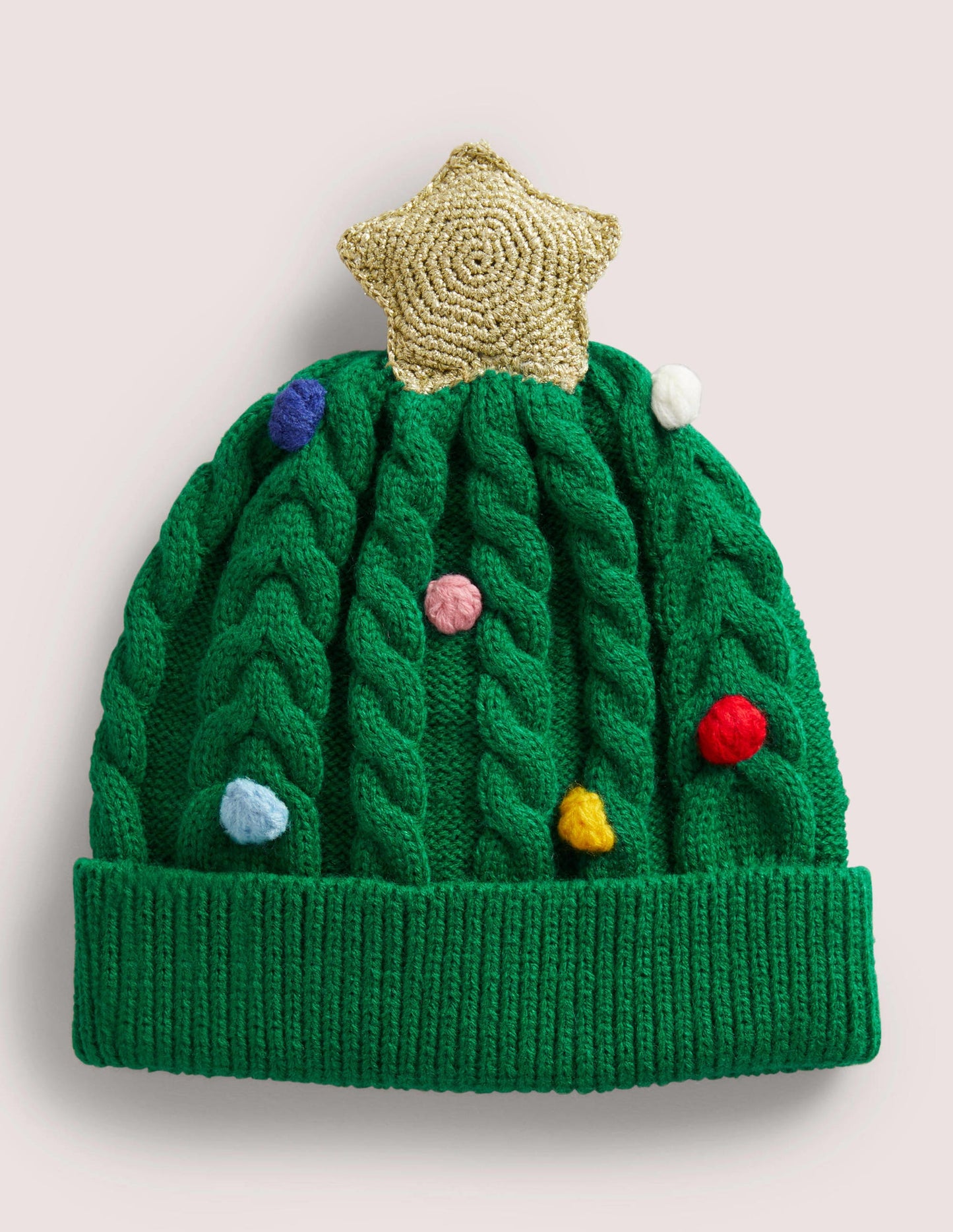 Bonnet festif à motif sapin de Noël-Vert