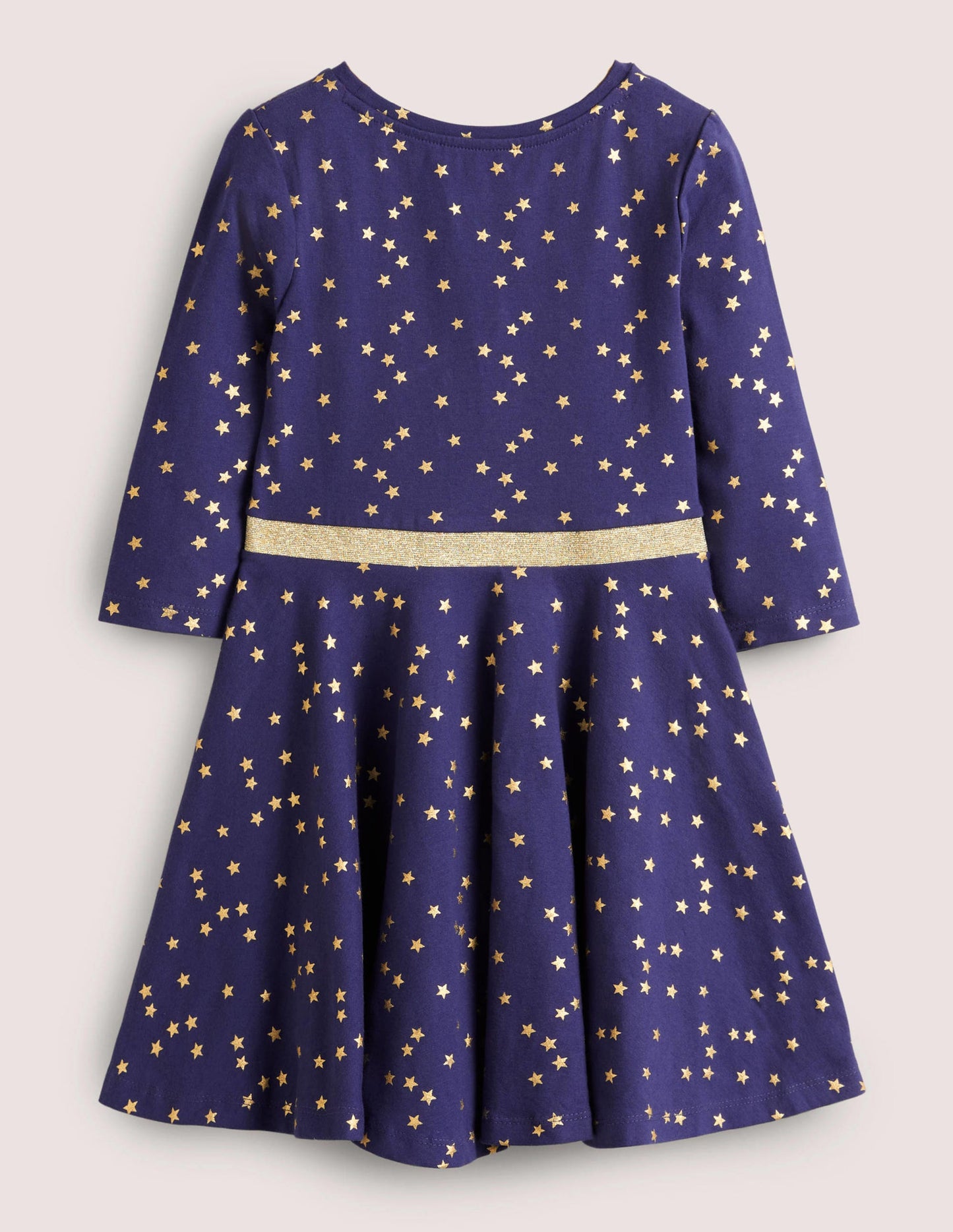 Skaterkleid mit Tellerrock-Dunkles Segelblau/Gold, Stern