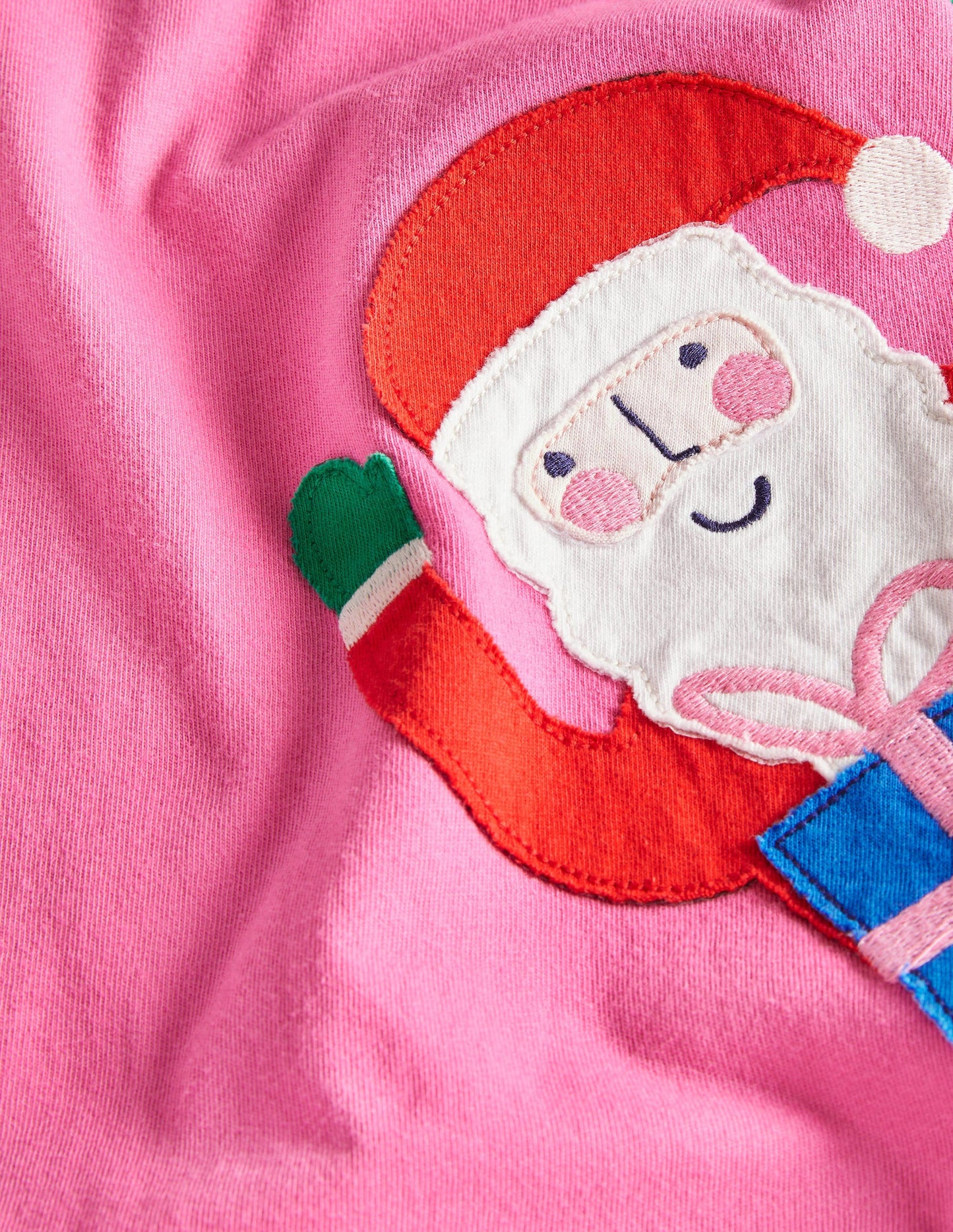 Kleid mit großer Applikation-Rosarot, Weihnachtsfreunde