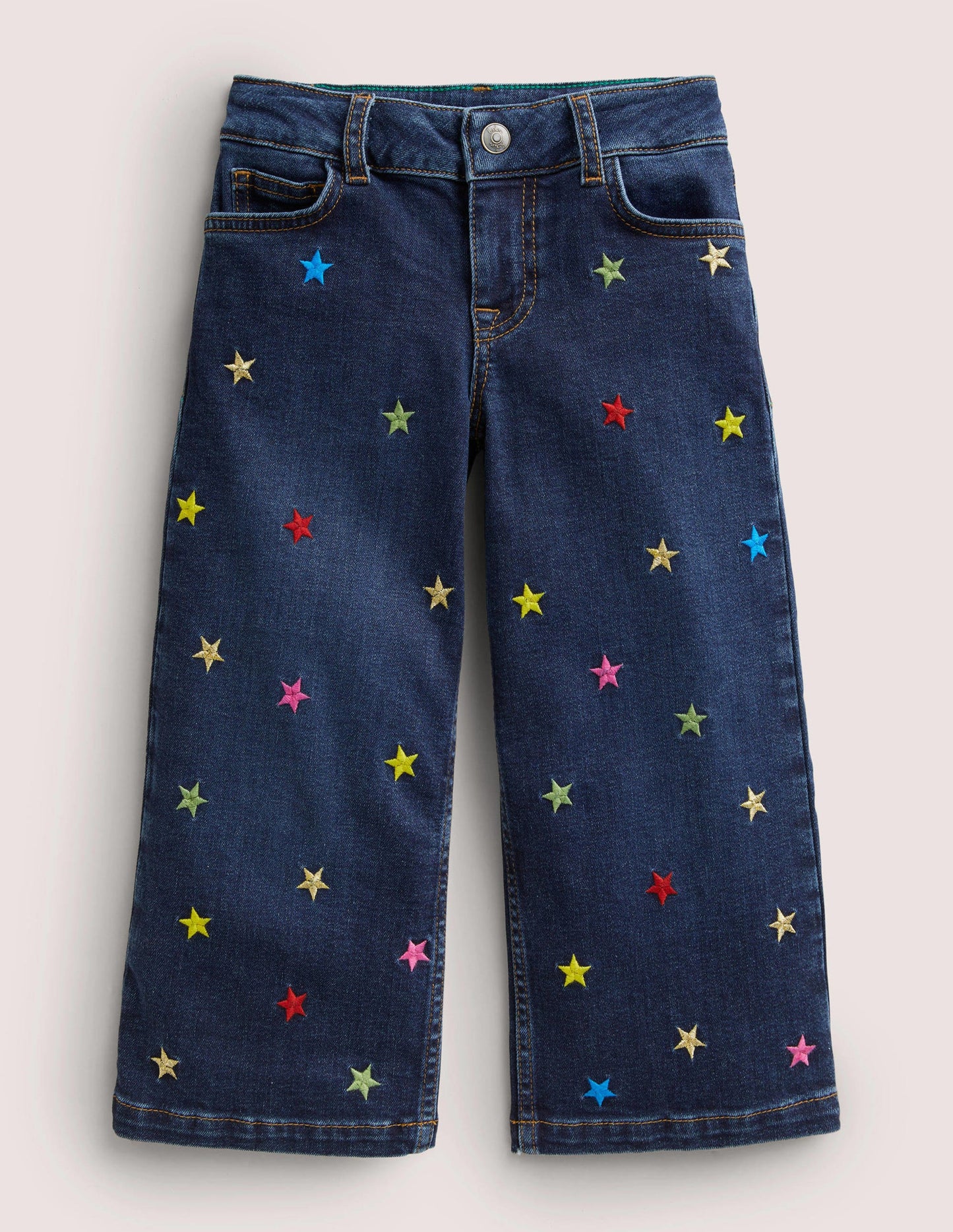 Jeans mit weitem Bein-Mittleres Vintageblau, Sternschnuppe