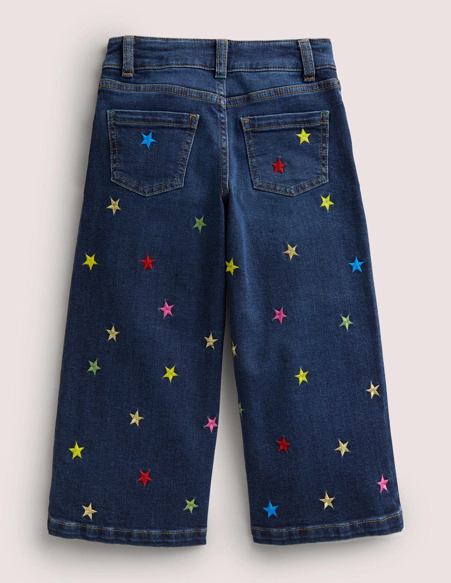 Jeans mit weitem Bein-Mittleres Vintageblau, Sternschnuppe