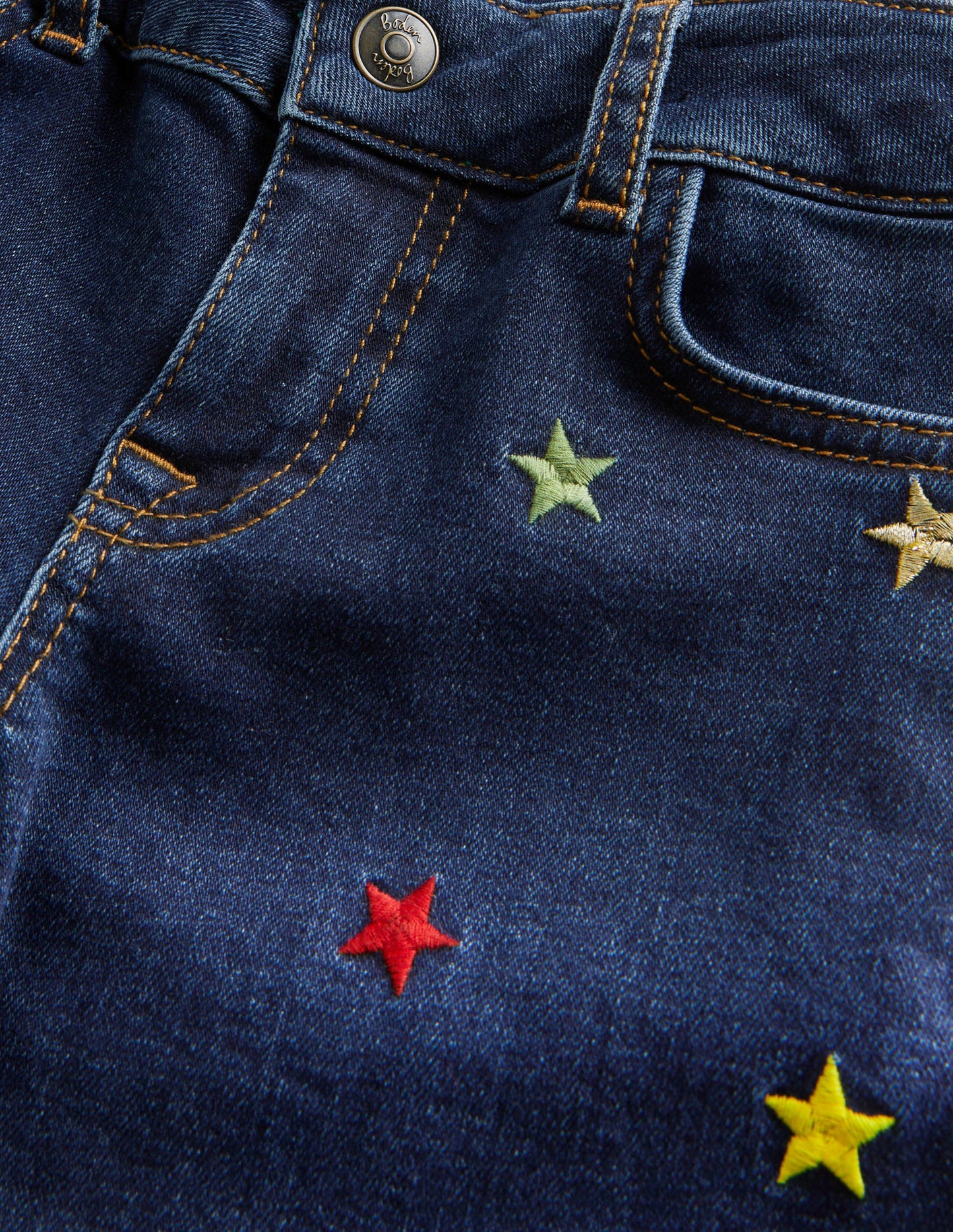 Jeans mit weitem Bein-Mittleres Vintageblau, Sternschnuppe