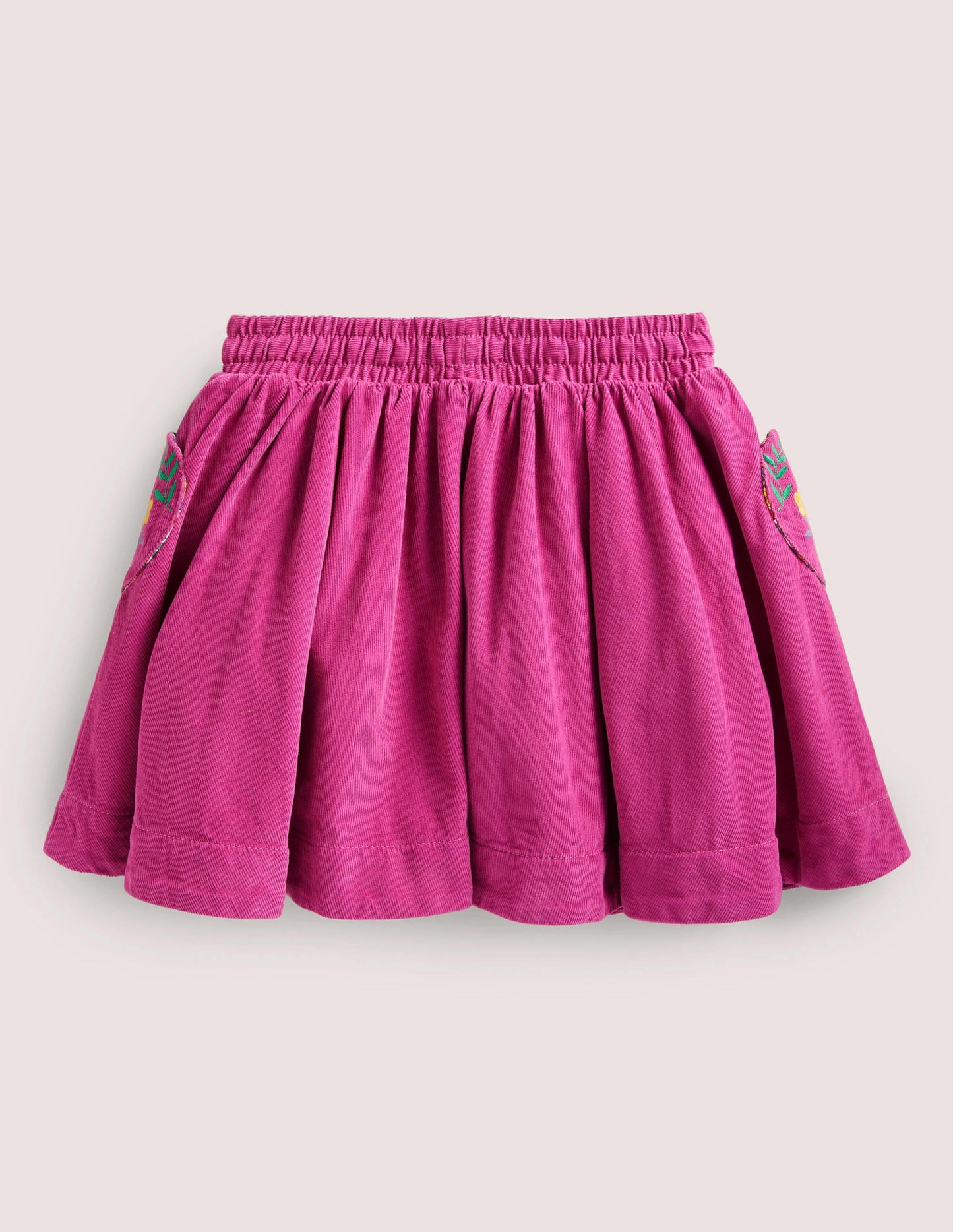Ausgestellter Webrock mit Stickerei-Knallpink, Stickerei