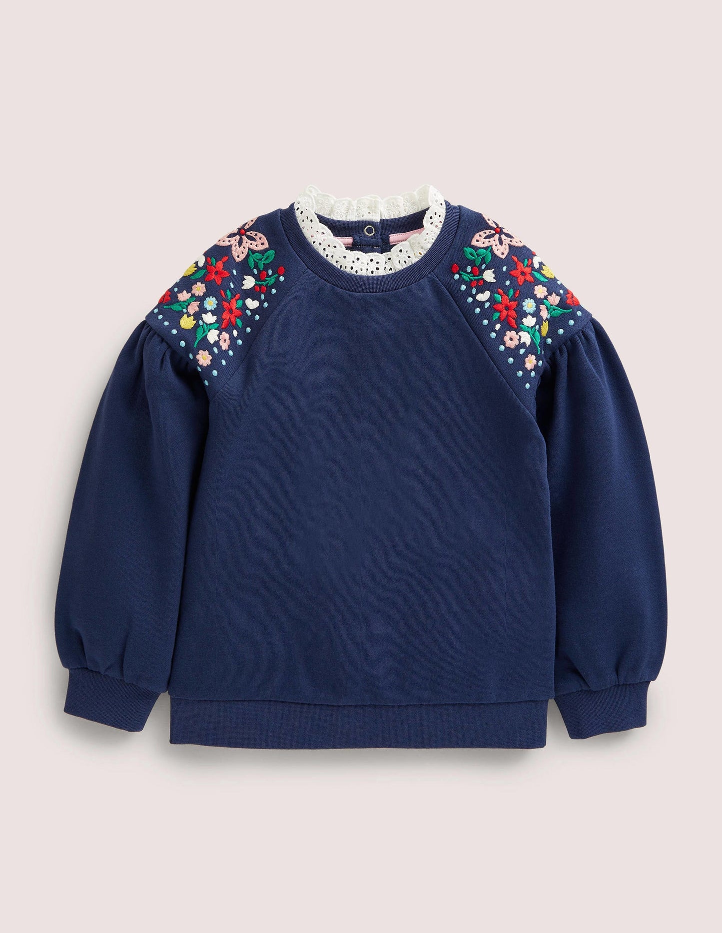 Besticktes Sweatshirt-Schuluniform-Navy