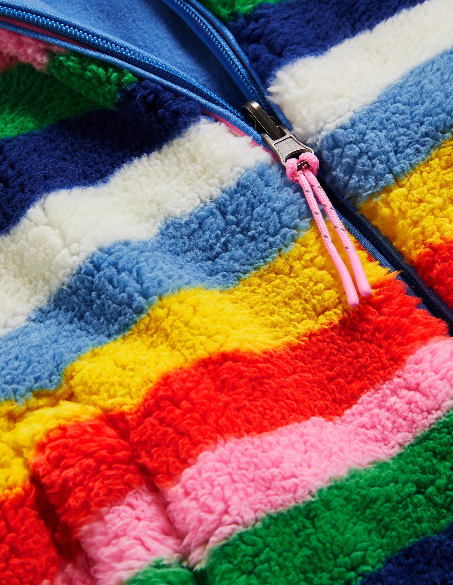 Gemütlicher Wende-Hoodie aus Fleece-Blau/Bunt, Gestreift