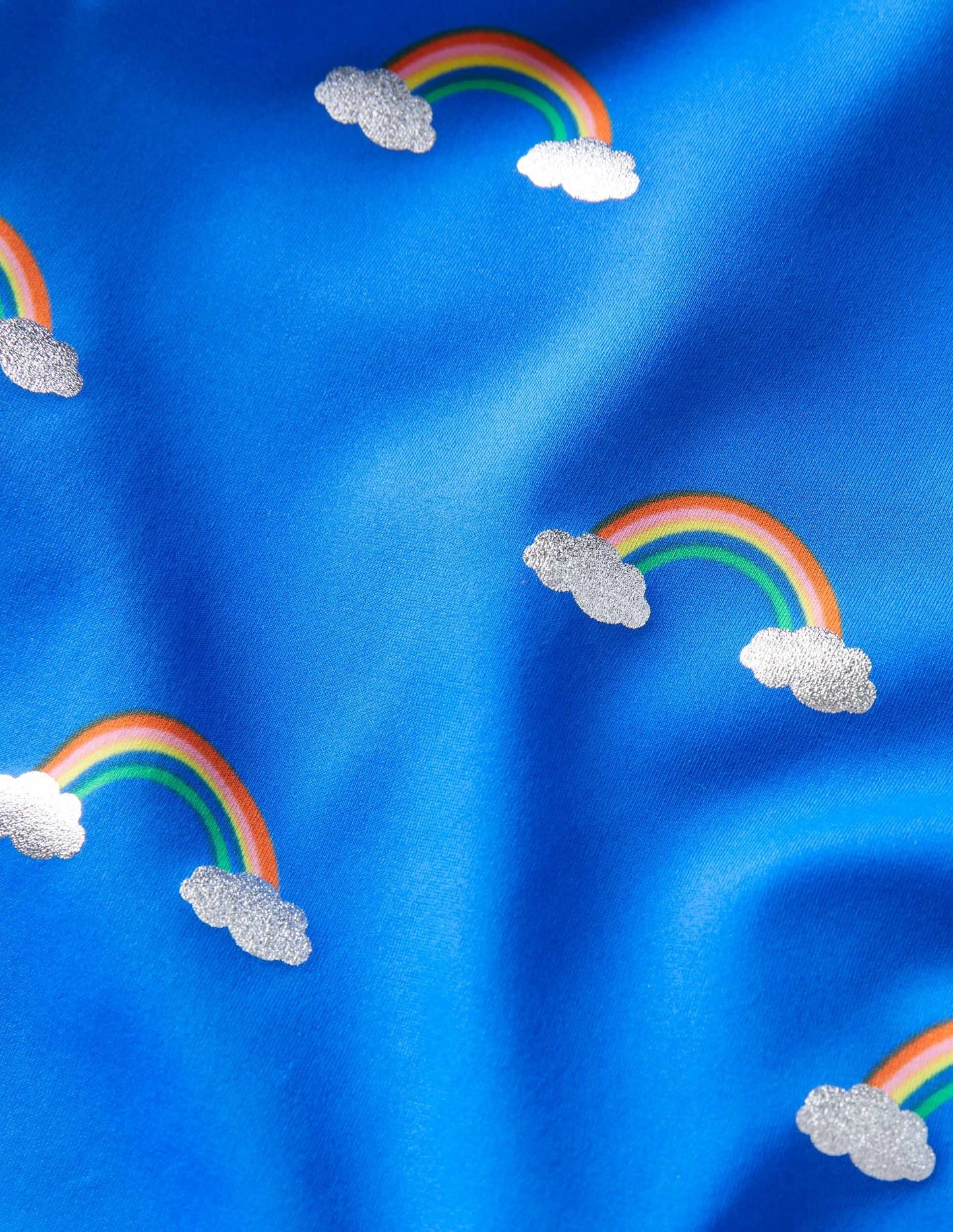 Maillot de bain imprimé croisé dans le dos-Nuages arc-en-ciel bleu cabanon