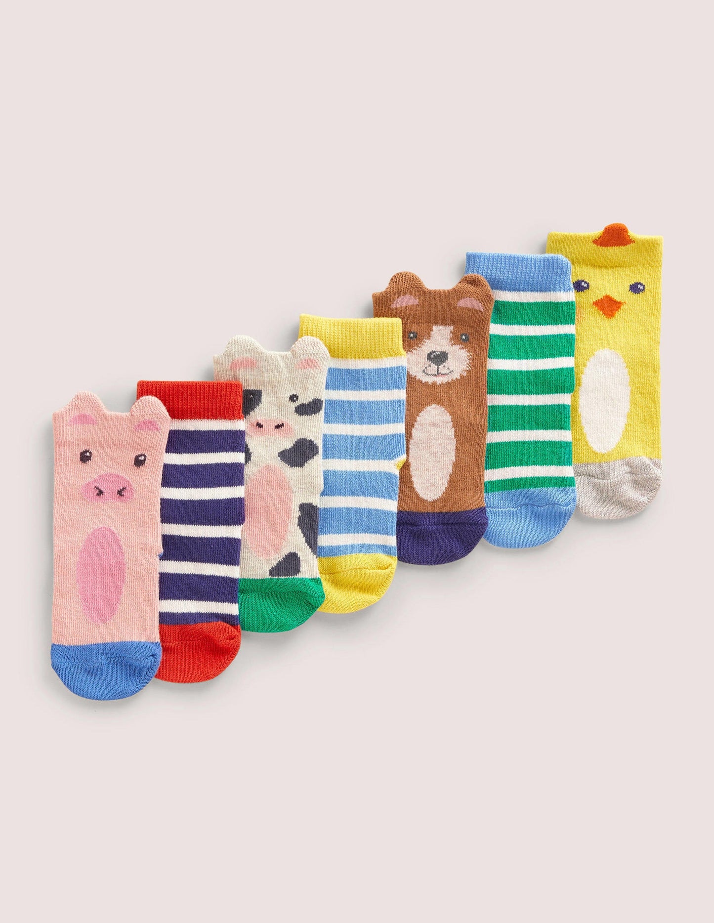 Socken im 7er-Pack-Bunt, Bauernhoftiere