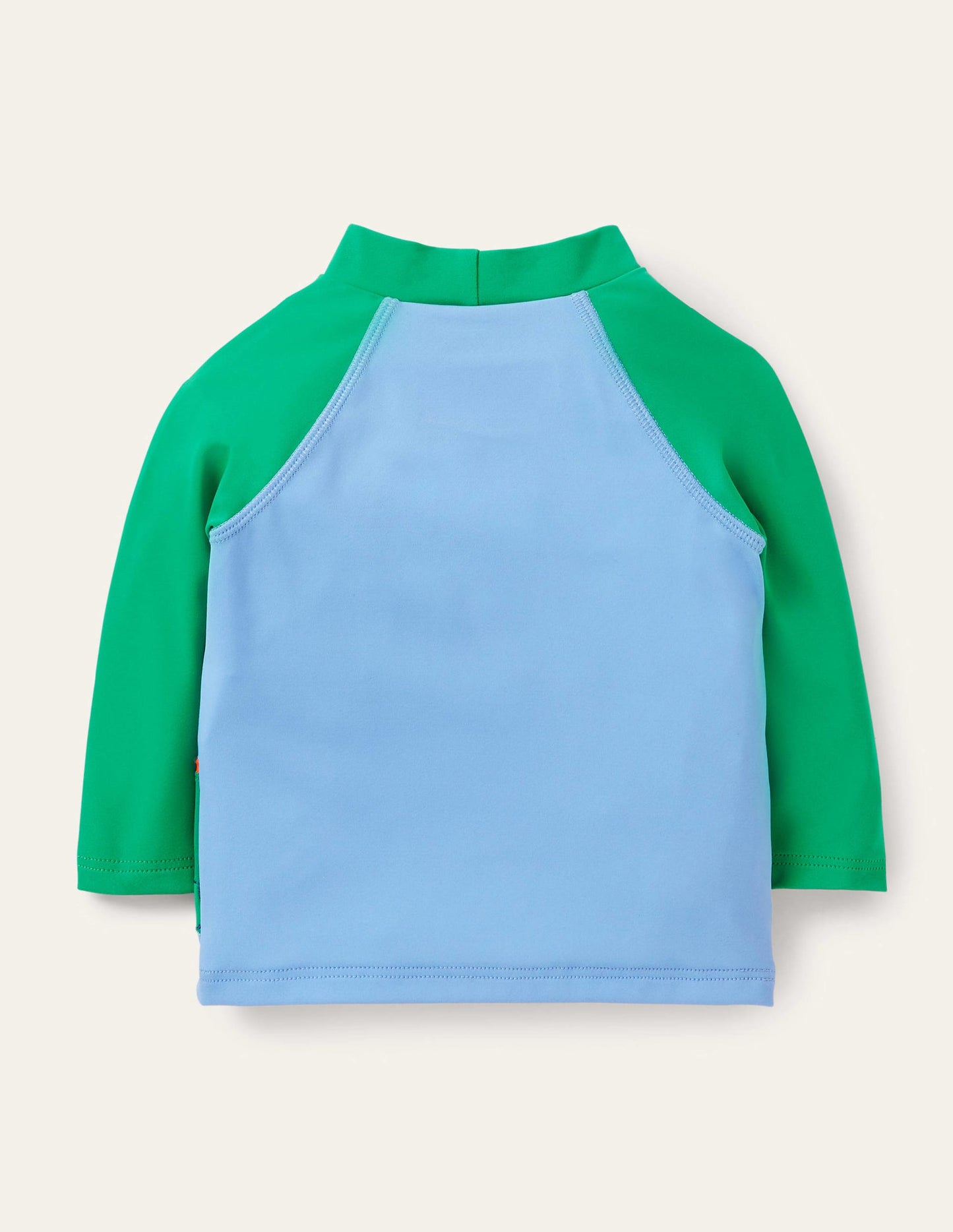 Badeshirt-Surfbrett-Blau, Dinoszene