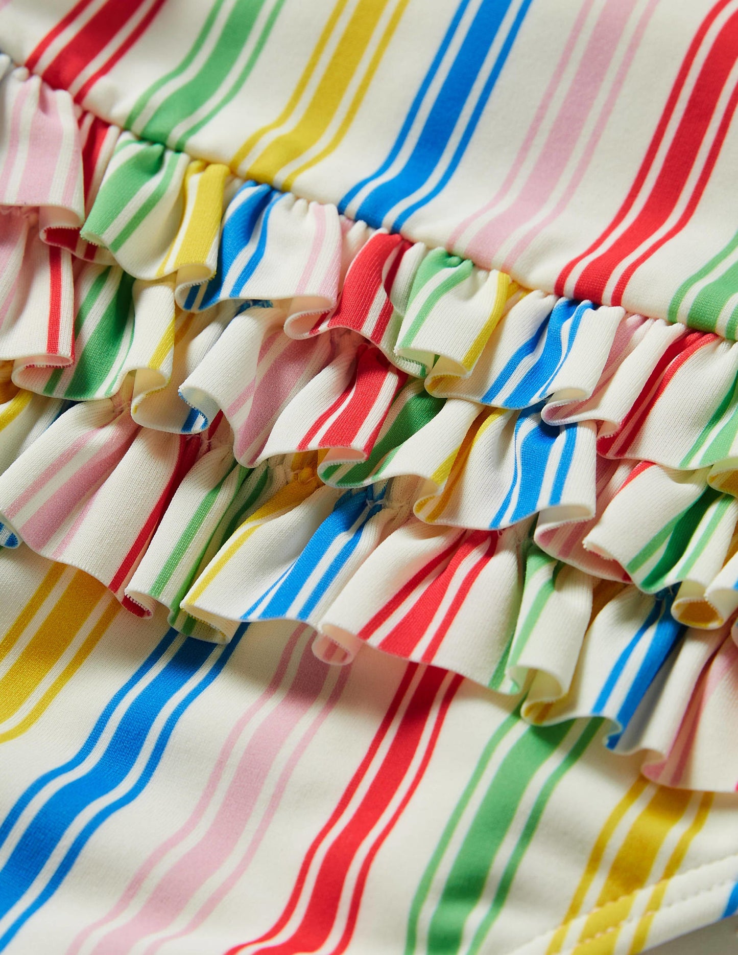 Badeanzug mit Rüschen-Bunt Gestreift