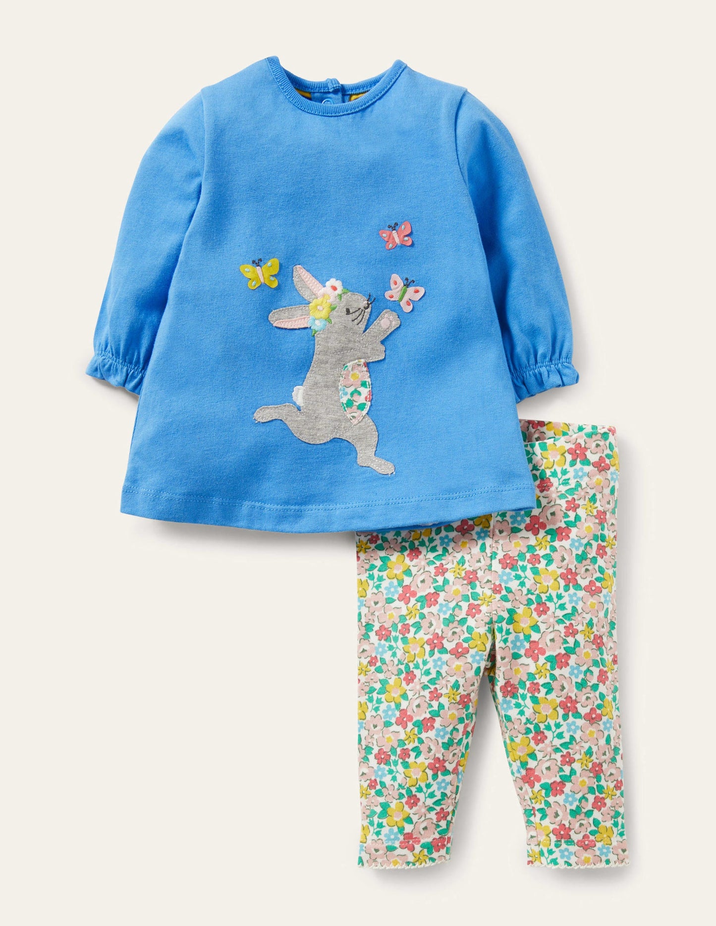 Set aus Kleid & Leggings-Helles Glockenblumenblau