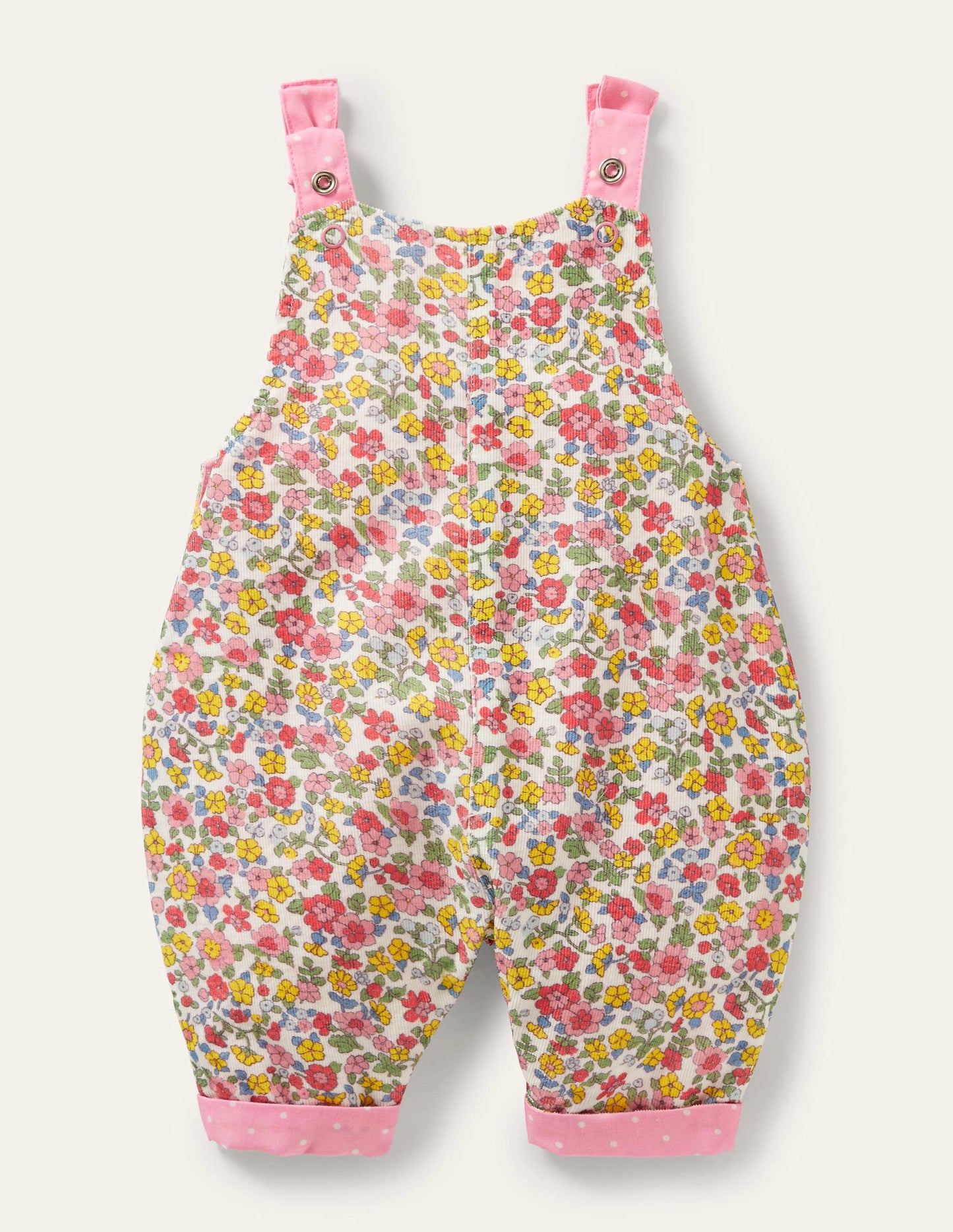 Pink Ditsy Floral Dungarees-Naturweiß, Wiesenblumen