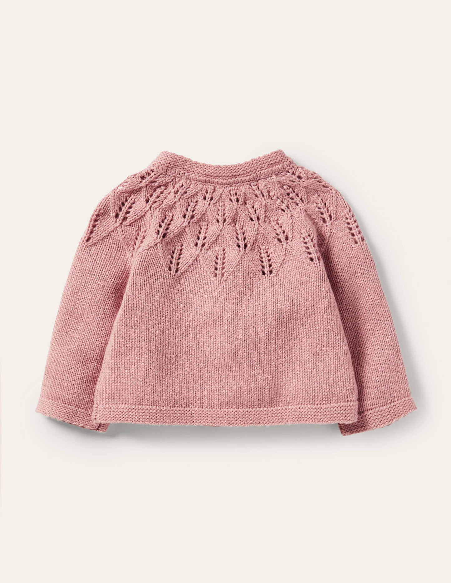 Alltagstauglicher strukturierter Cardigan-Mandelblütenrosa