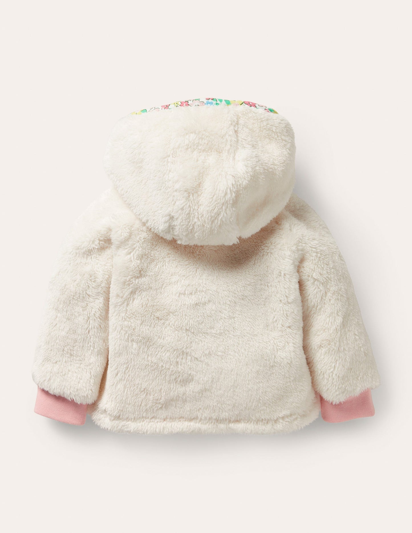 Teddy-Jacke mit Herztasche-Hellbeige