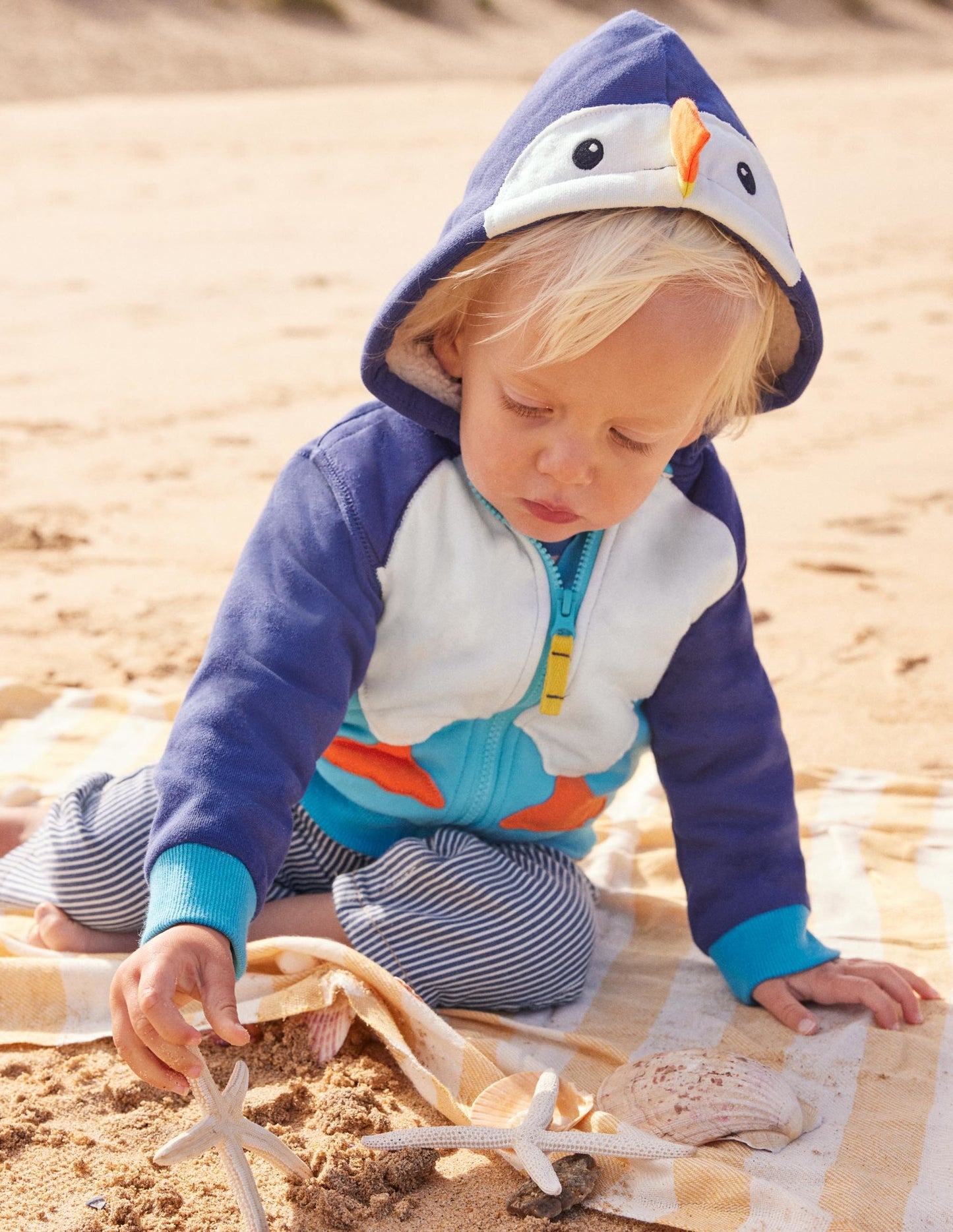 Hoodie mit Teddyfutter-Schuluniform-Navy, Papageitaucher