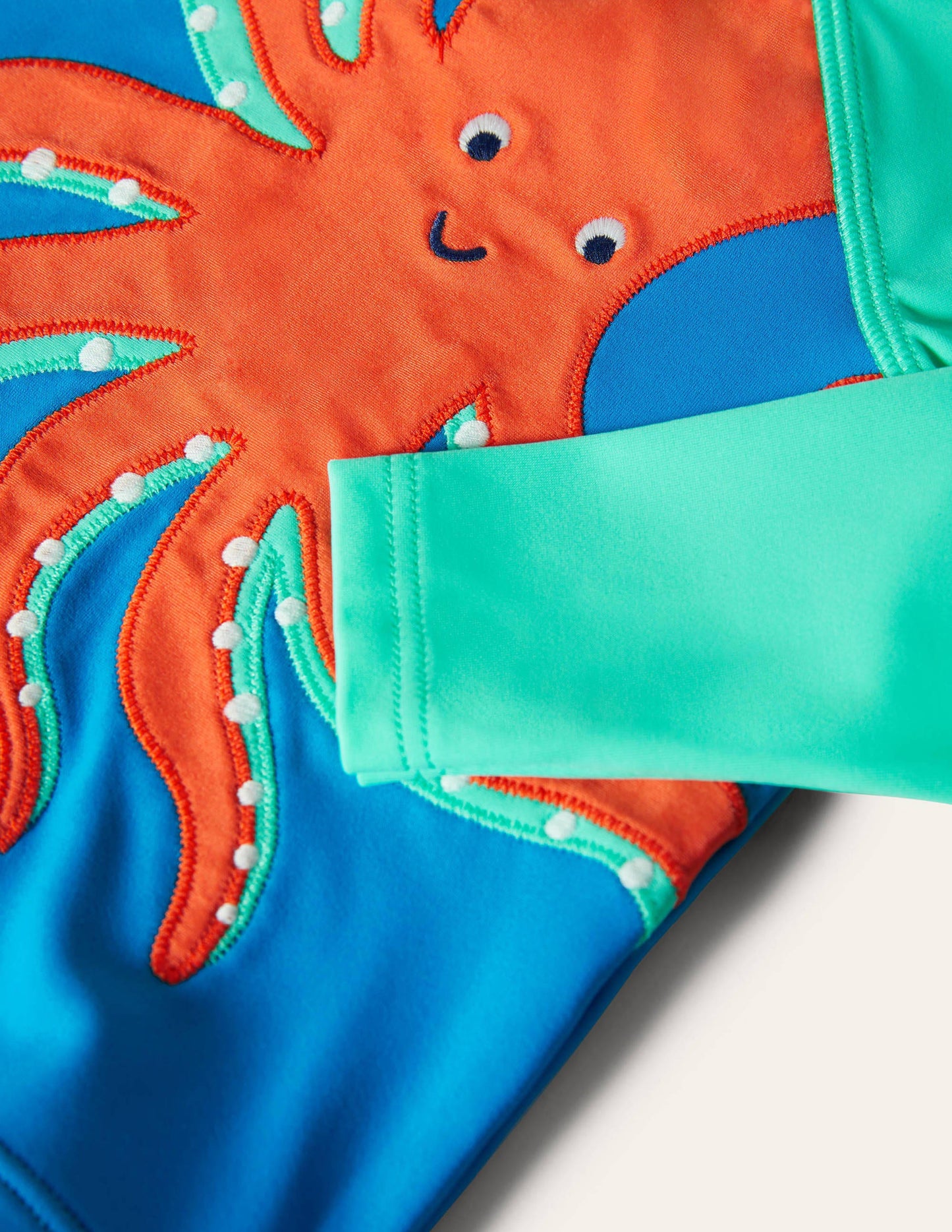 Badeset mit USF-Langarmshirt-Tropisches Grün, Oktopus