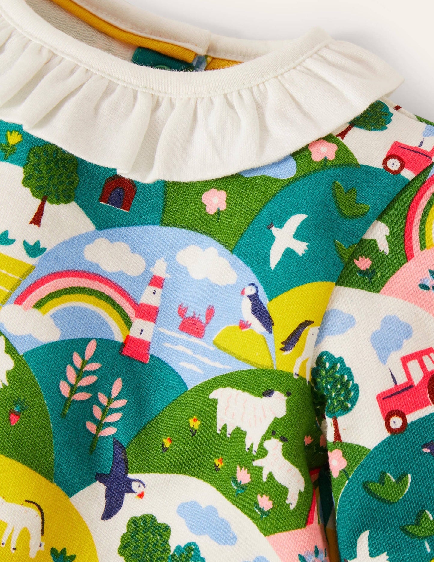 Superweiches Jersey-Spielset-Bunte Küstenszene, Bauernhof