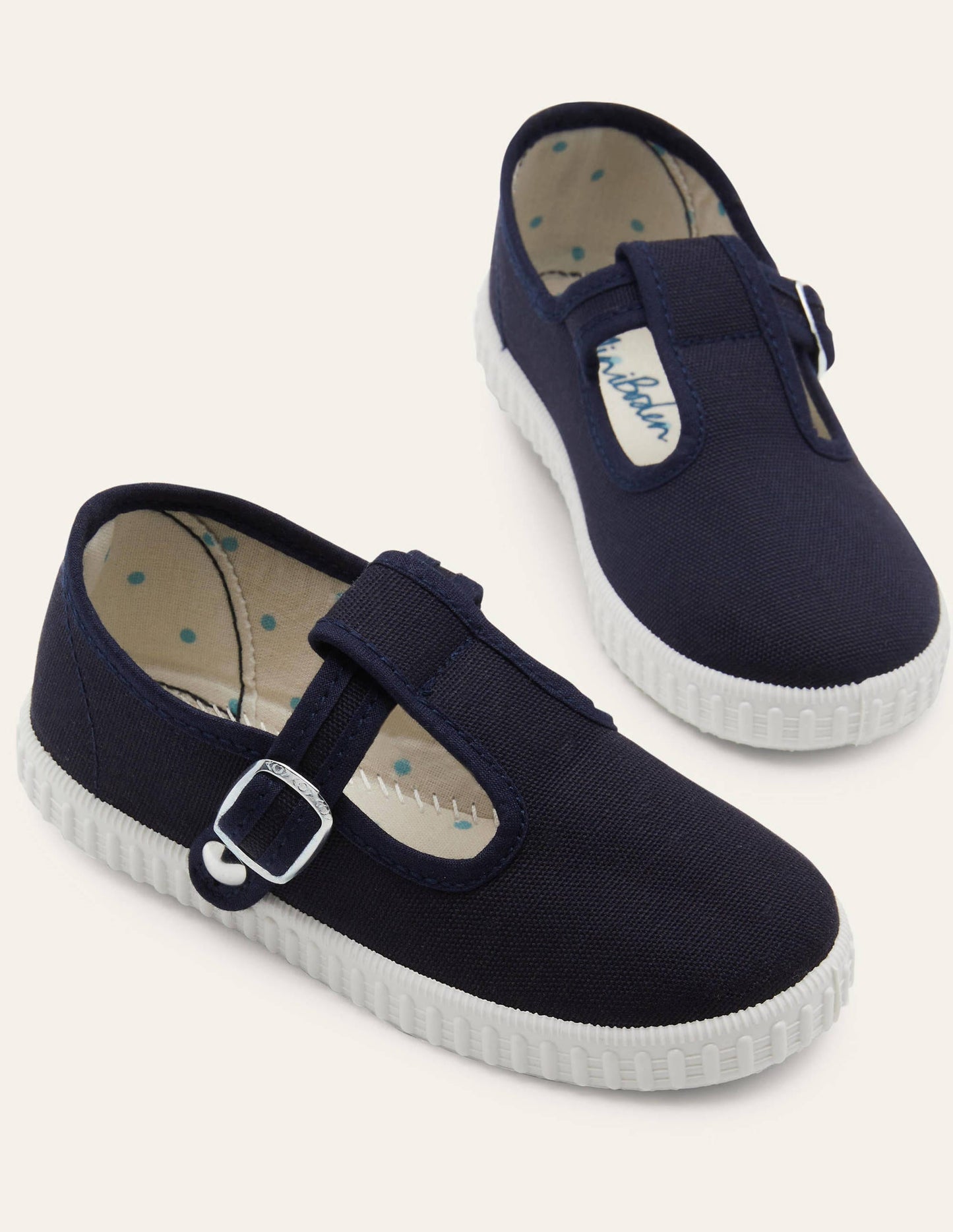 Canvas-Schuhe mit T-Steg-Marineblau