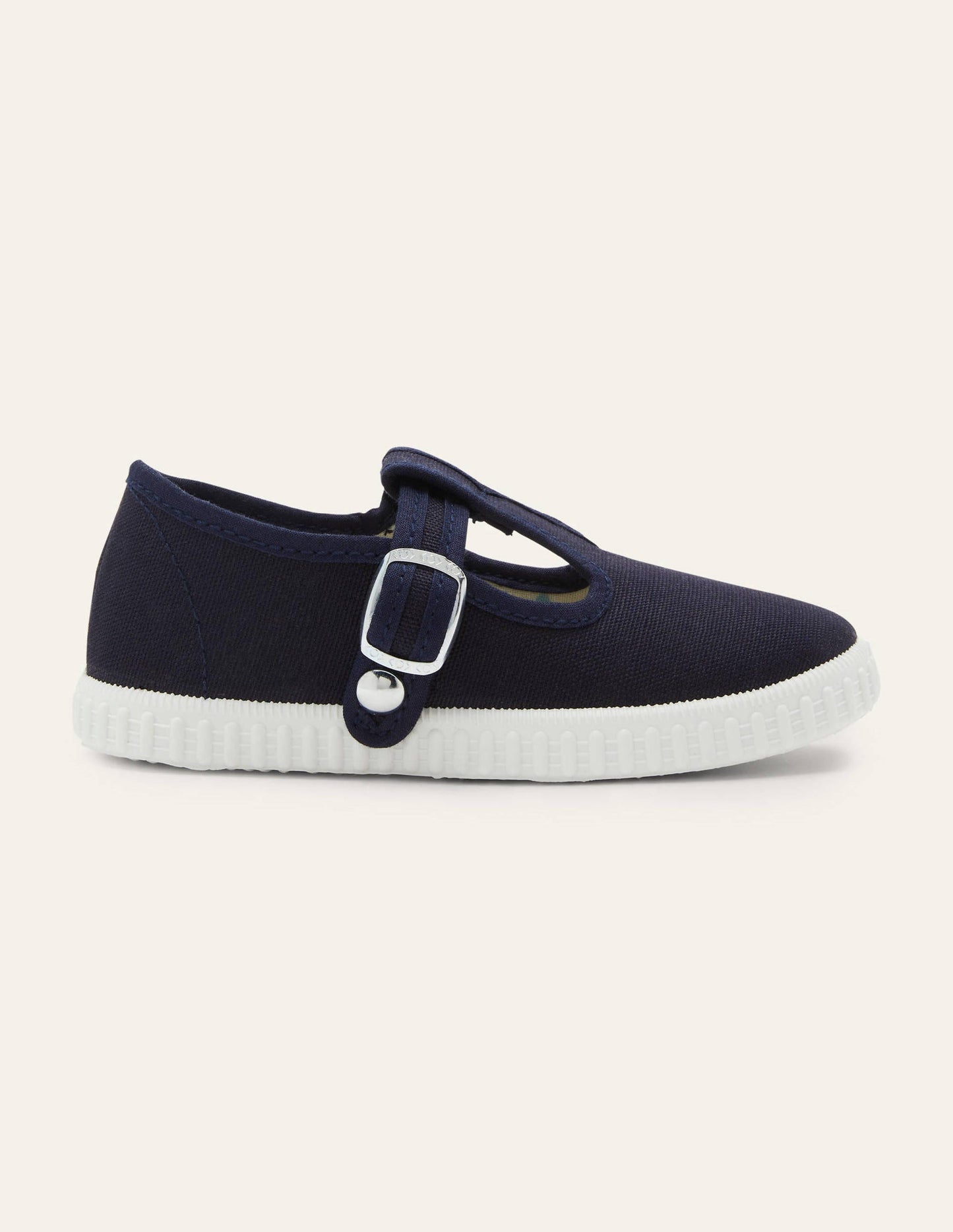 Canvas-Schuhe mit T-Steg-Marineblau