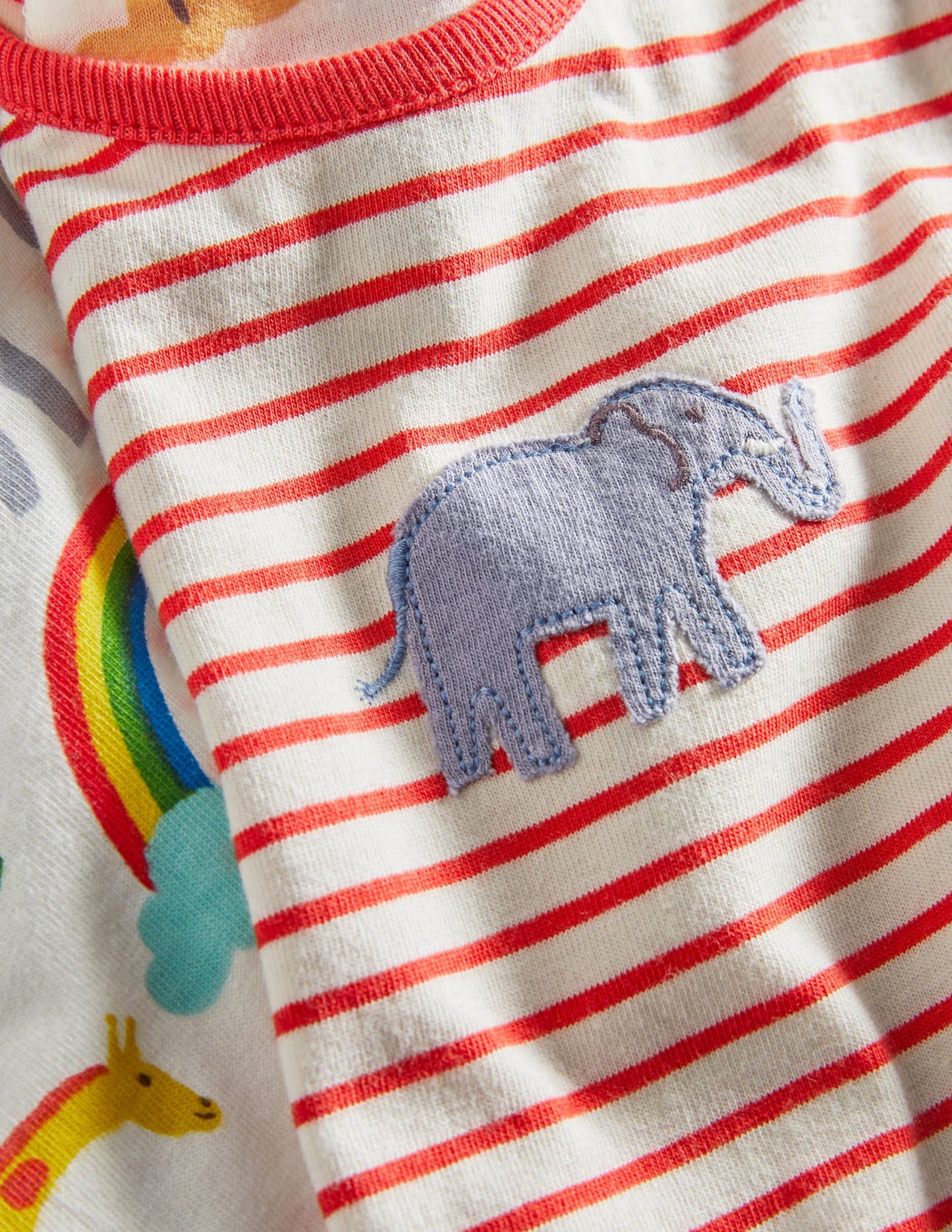Twin Pack Jersey Rompers-Ivory Rainbow Jungle