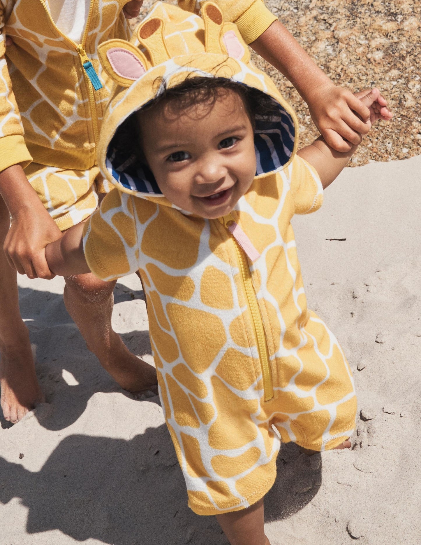 Origineller Frottee-Strampler-Narzissengelb, Giraffe