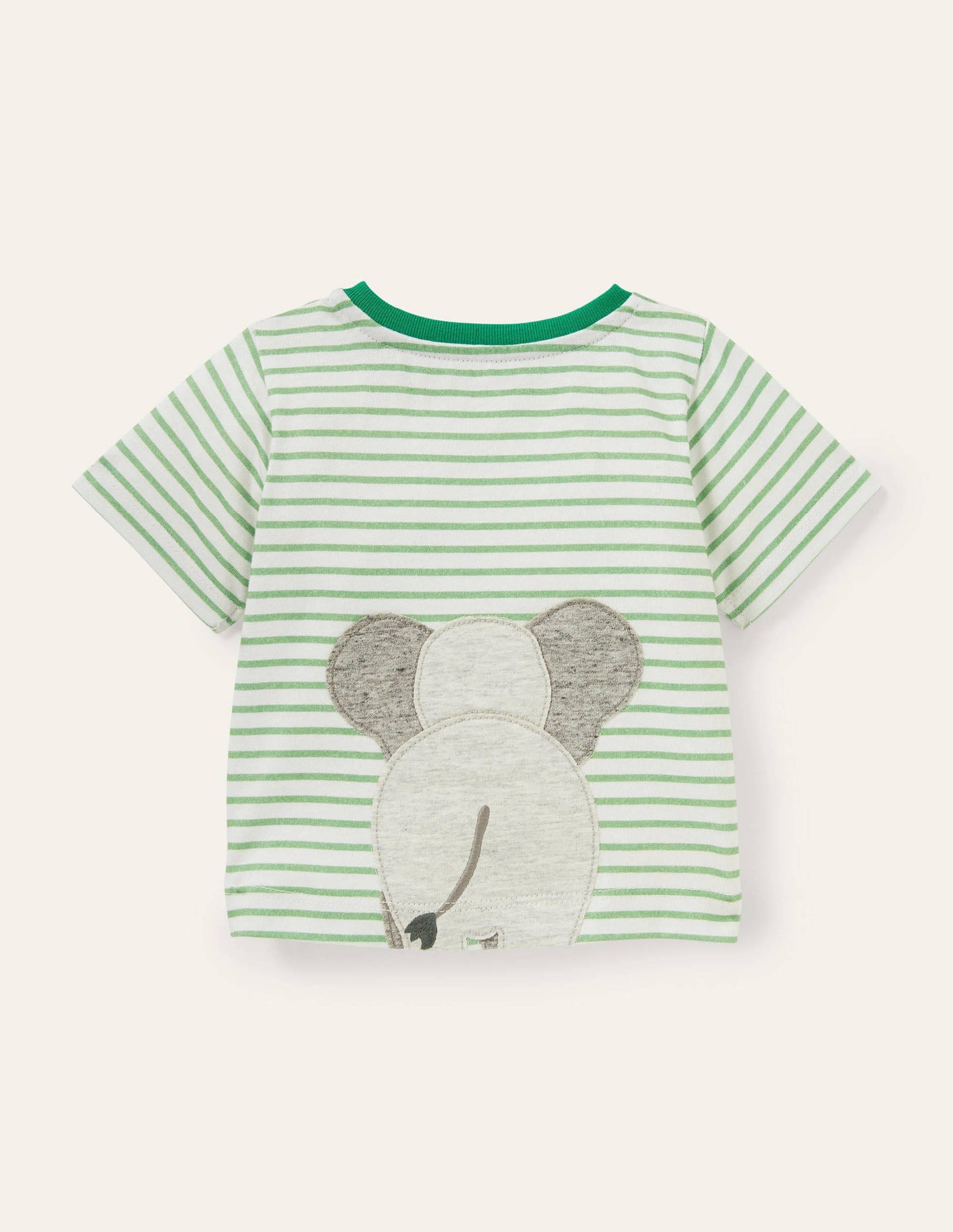 T-Shirt mit strukturierter Applikation-Naturweiß/Grünfink, Elefant