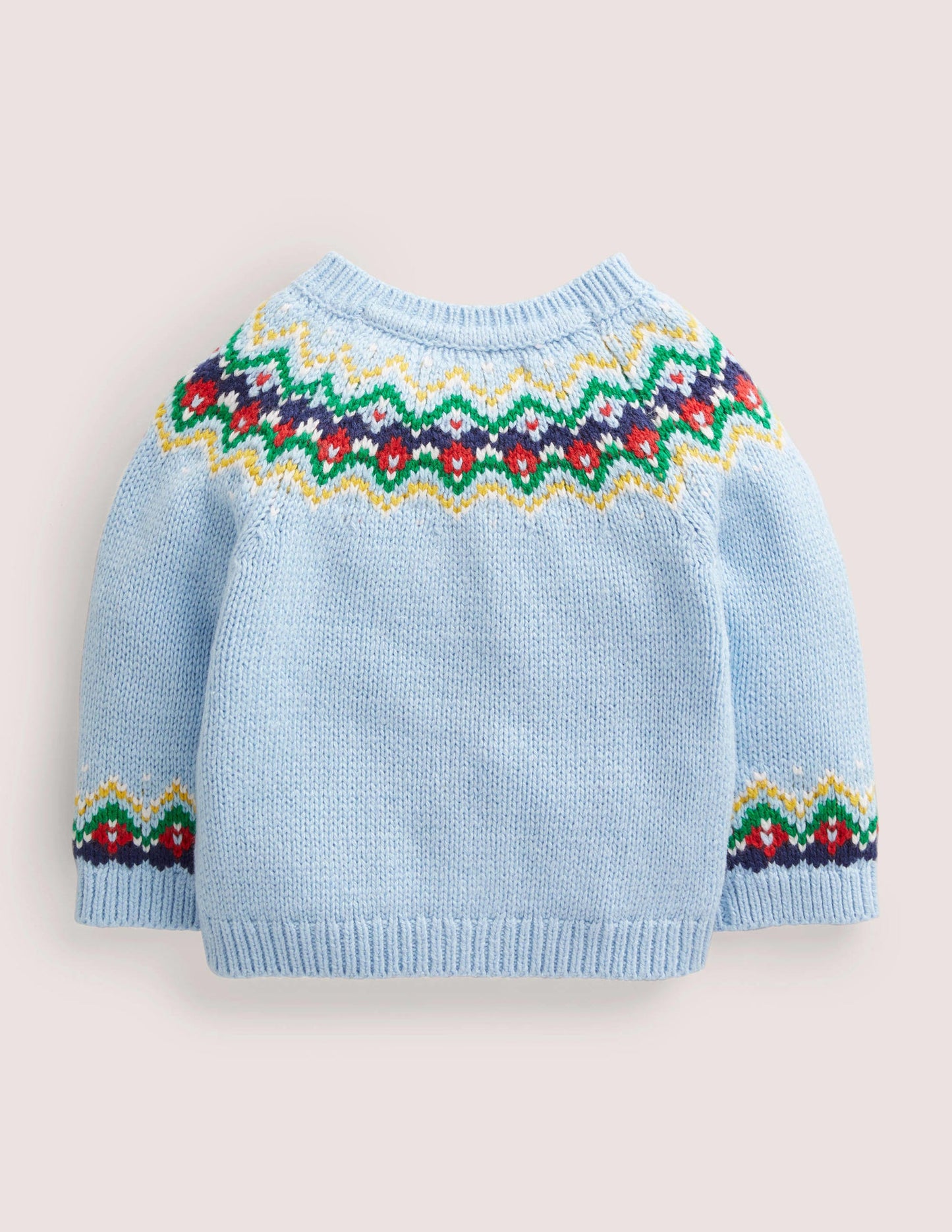 Cardigan mit Fair-Isle-Passe-Graublau, Polarbären