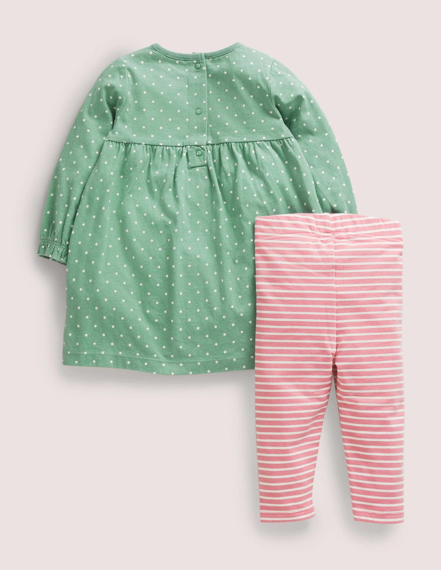 Set aus Applikationskleid und Leggings-Grün, Festliche Freunde