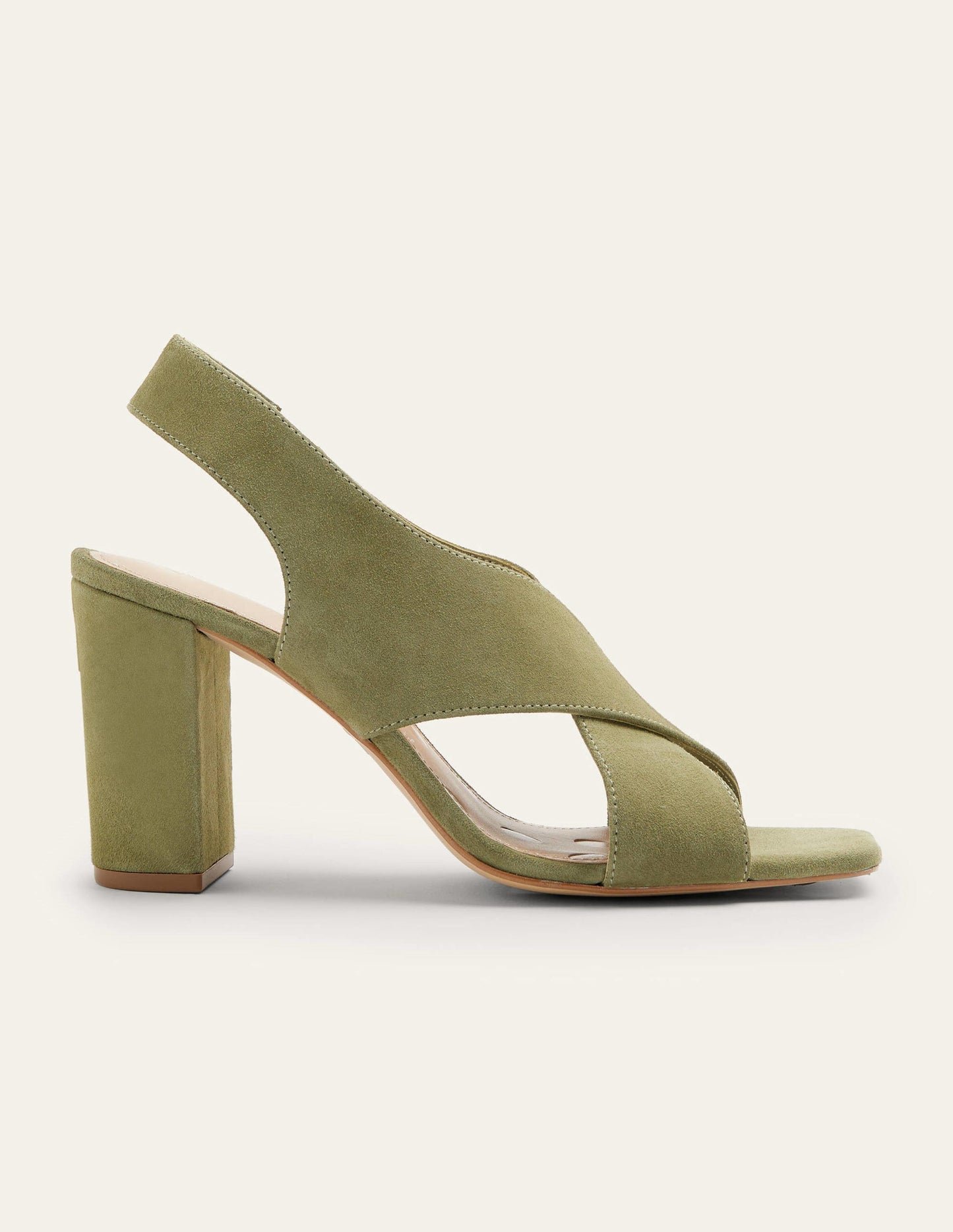 Absatzsandalen mit überkreuzten Riemen-Regenwaldgrün