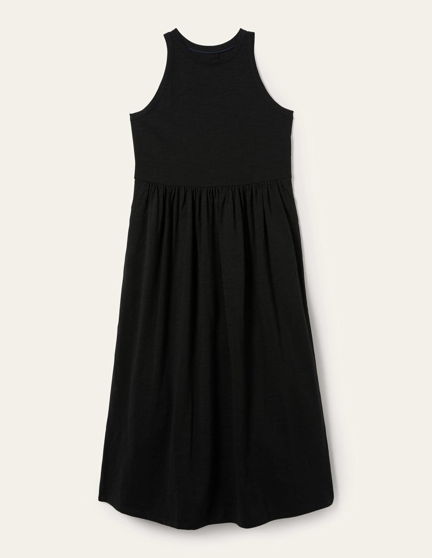 Ärmelloses Jersey-Midikleid-Schwarz
