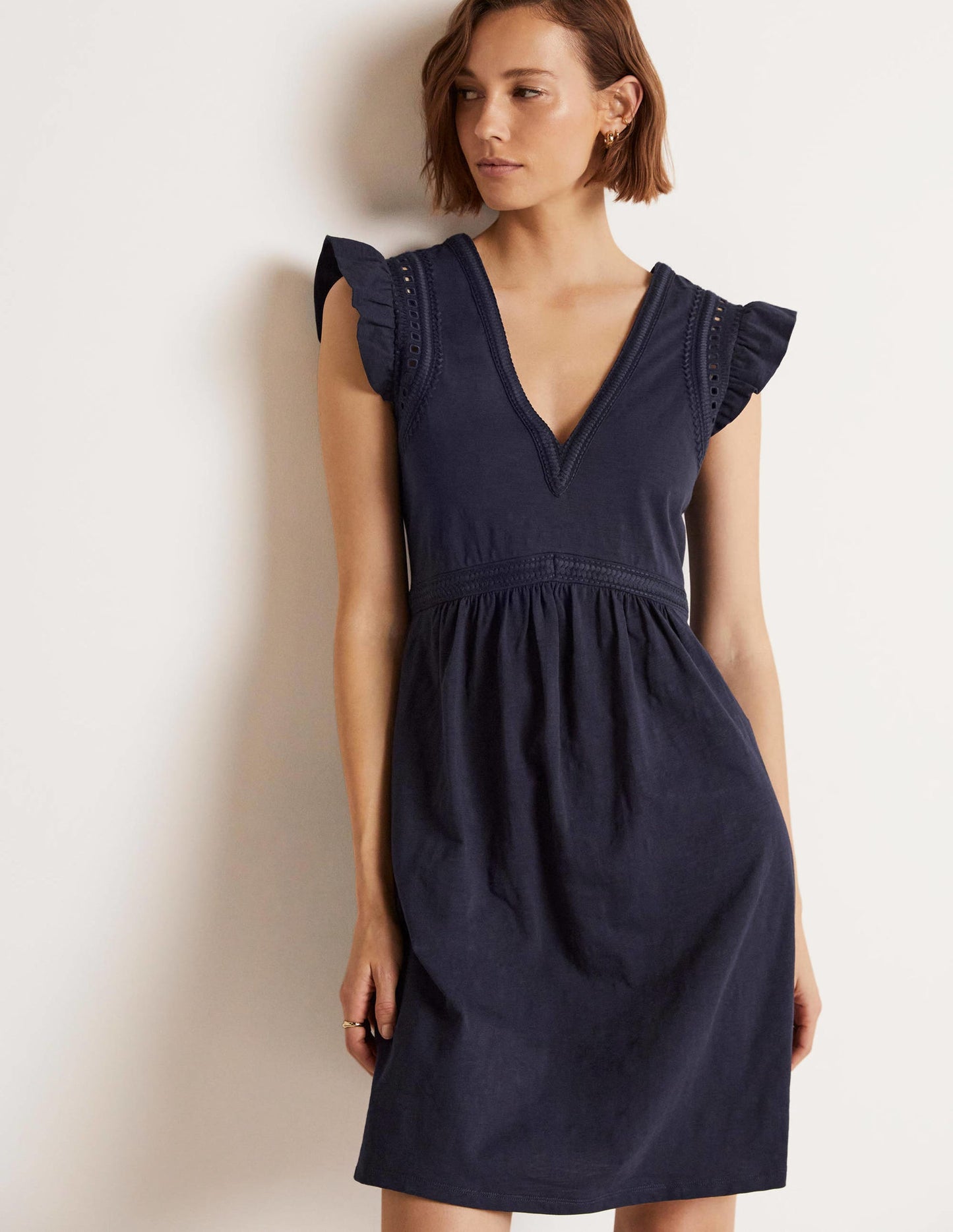 Jerseykleid mit Empire-Taille-Marineblau