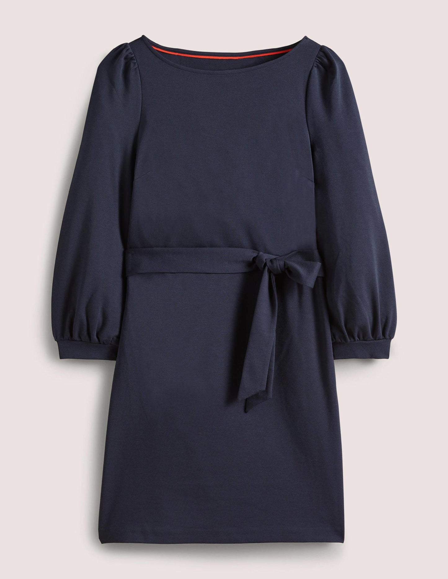 Jersey-Etuikleid mit Bindeband-Marineblau