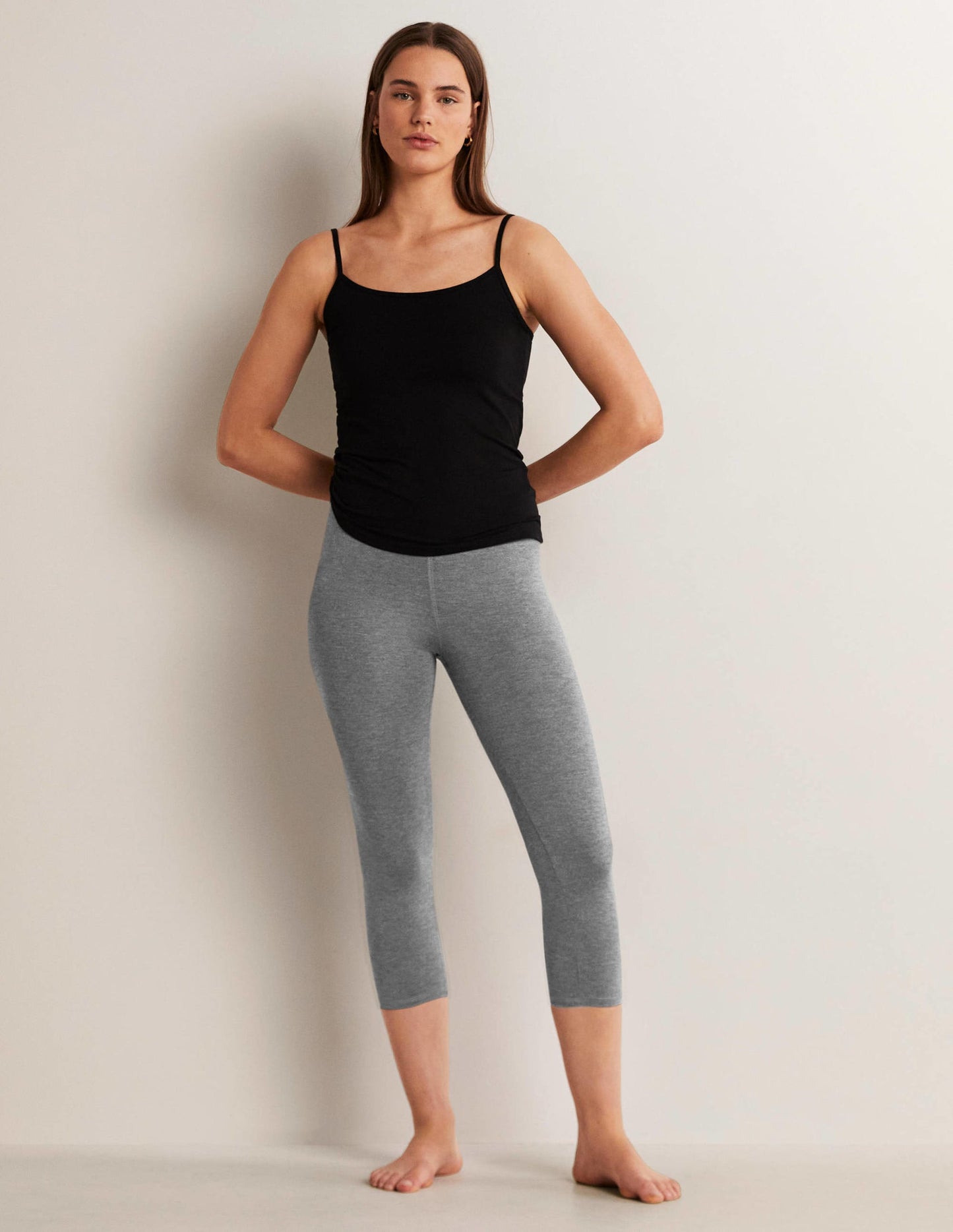 7/8-Jerseyleggings mit hoher Taille-Anthrazit