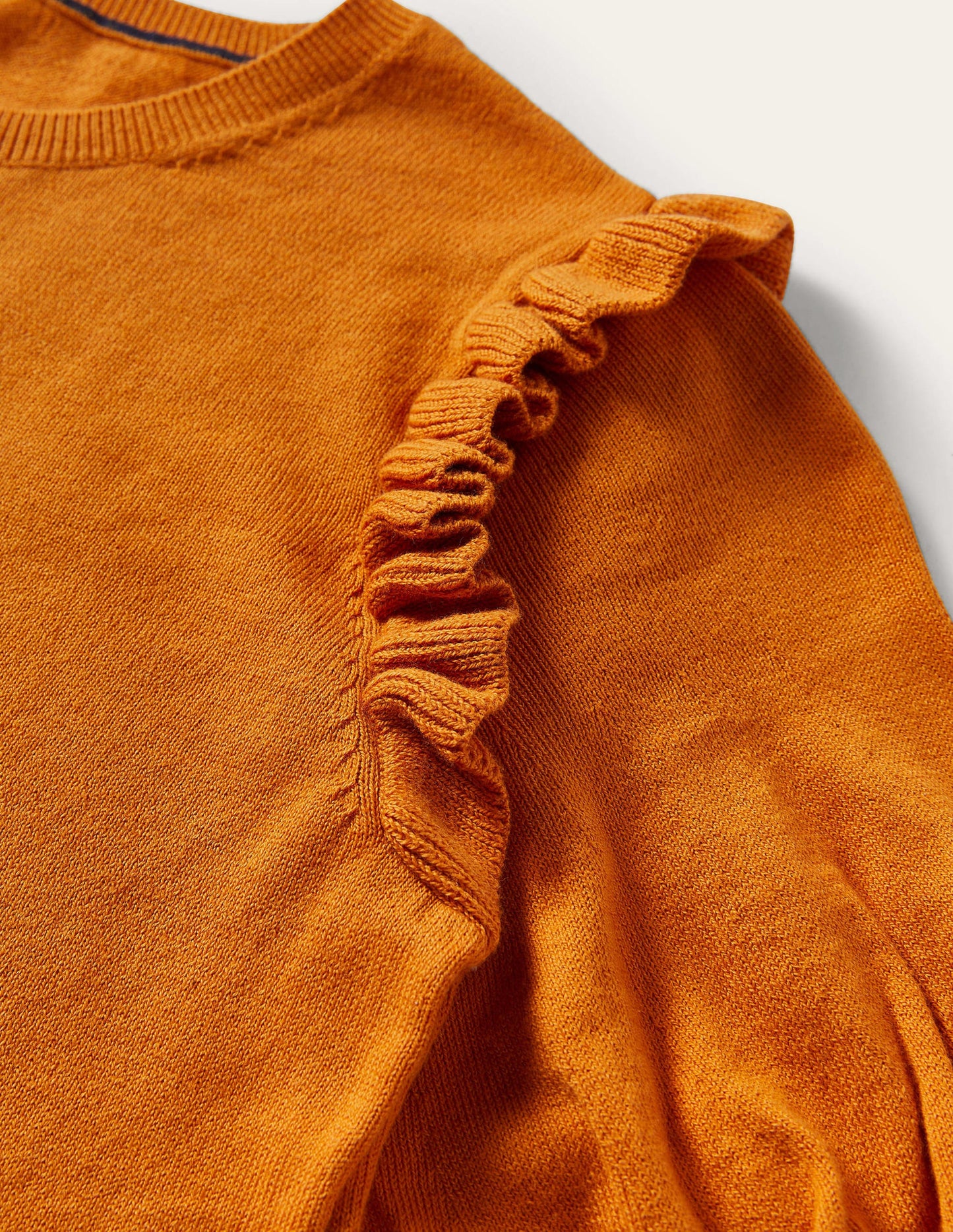 Frill Shoulder Cotton Cardigan-Desert Sun Orange