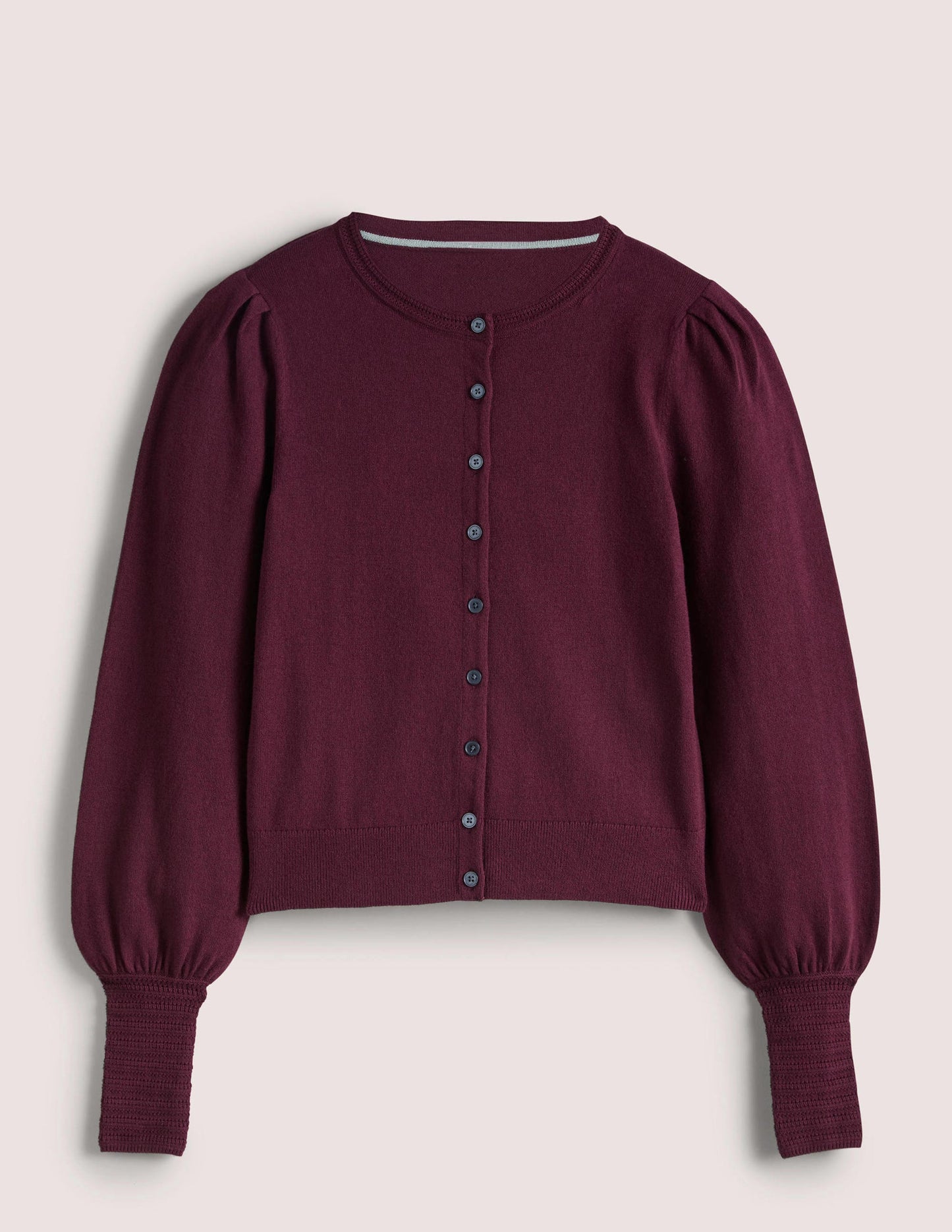 Cardigan mit Pointelle-Detail-Glühweinrot