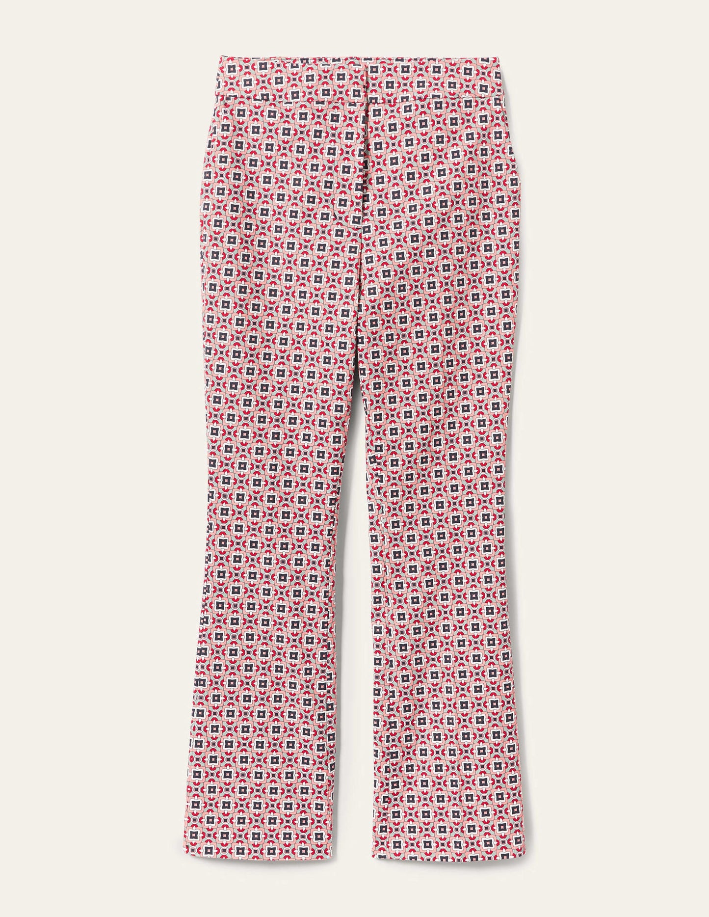 Ausgestellte 7/8-Hose-Mandelblütenrosa, Geometrisches Muster