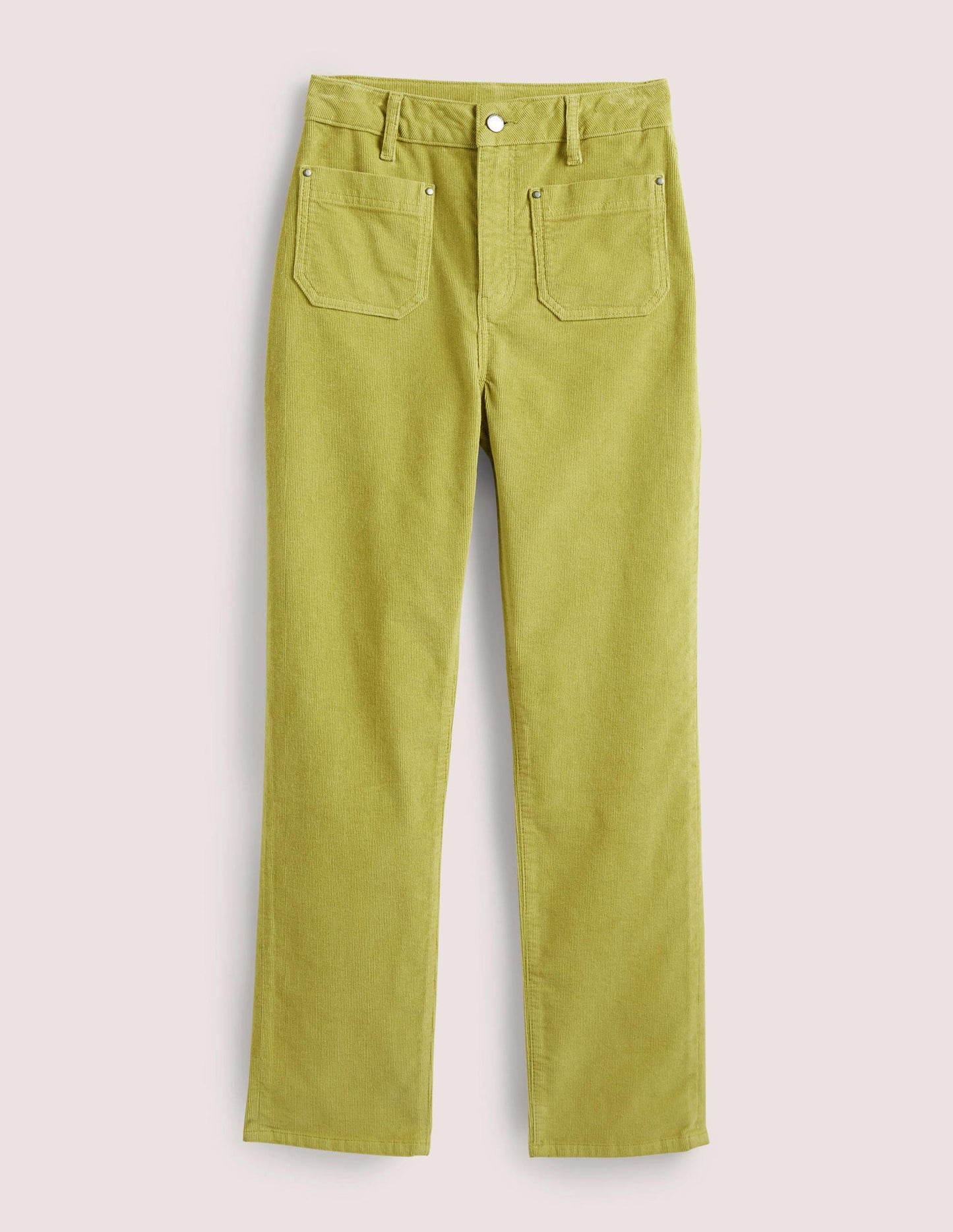 Cord-Jeans mit geradem Bein-Zederngrün