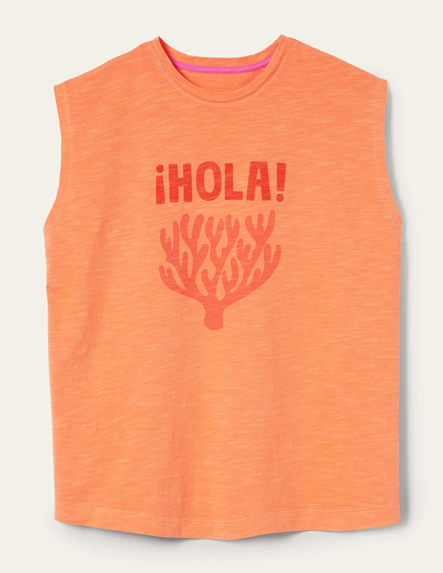 Grown On Sleeve Cotton T-shirt-Dusty Orange